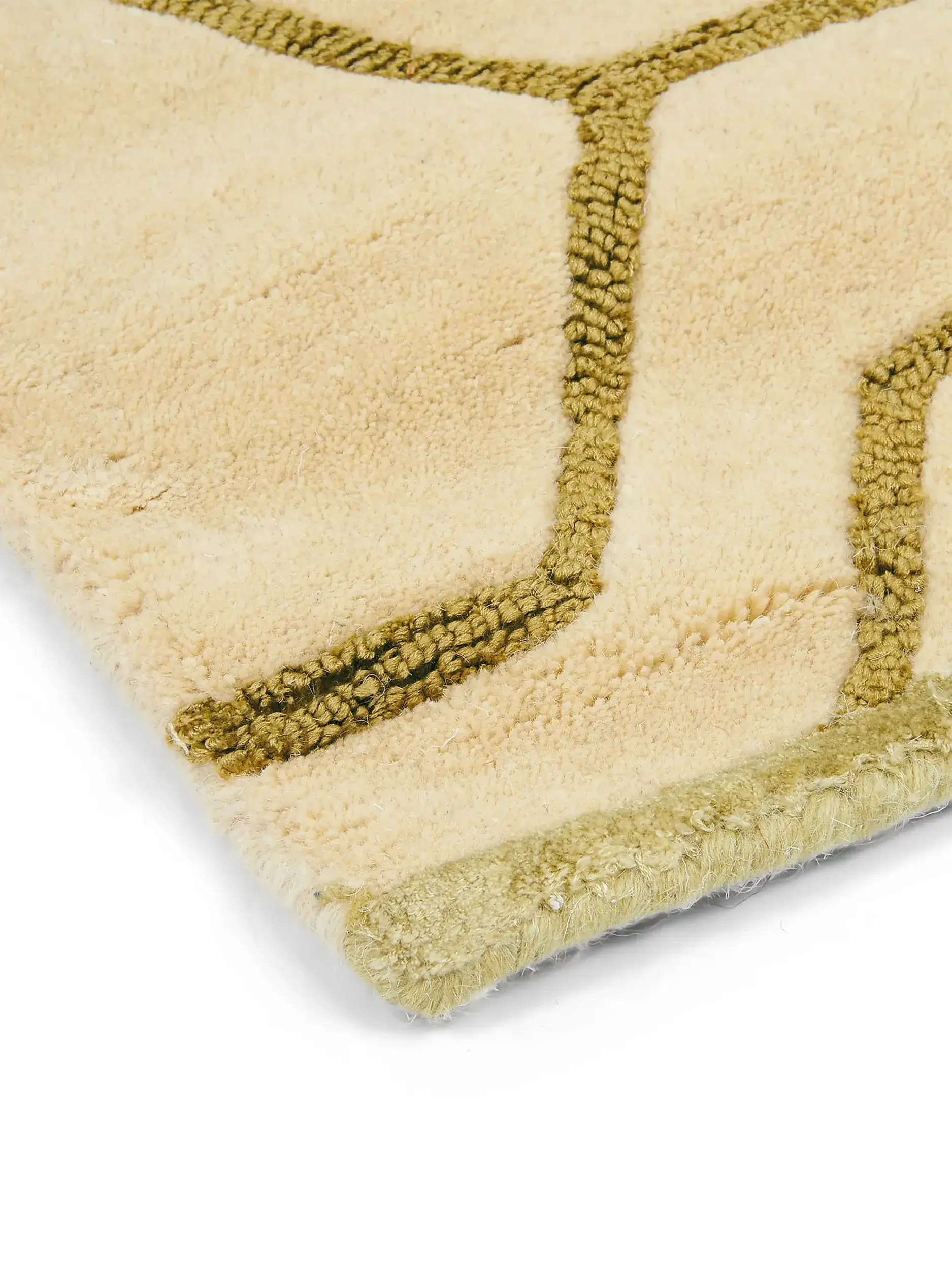Tappeto di 90% Lana, 10% Viscosa in Beige con pelo alto 90% Lana, 10% Viscosa da benuta