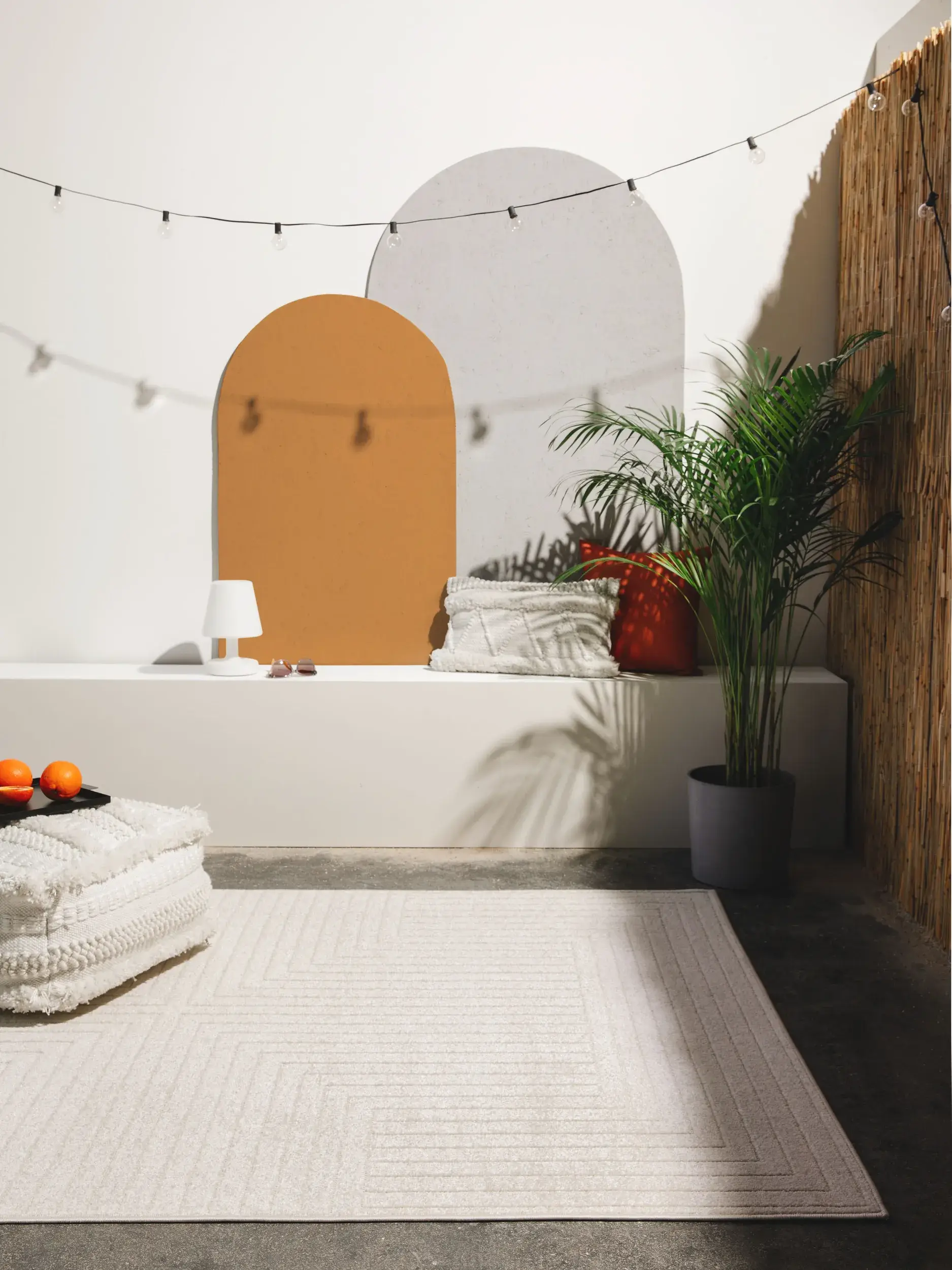 Teppich aus 100% Polypropylen in Beige mit 100% Polypropylen hohem Flor von benuta Pop