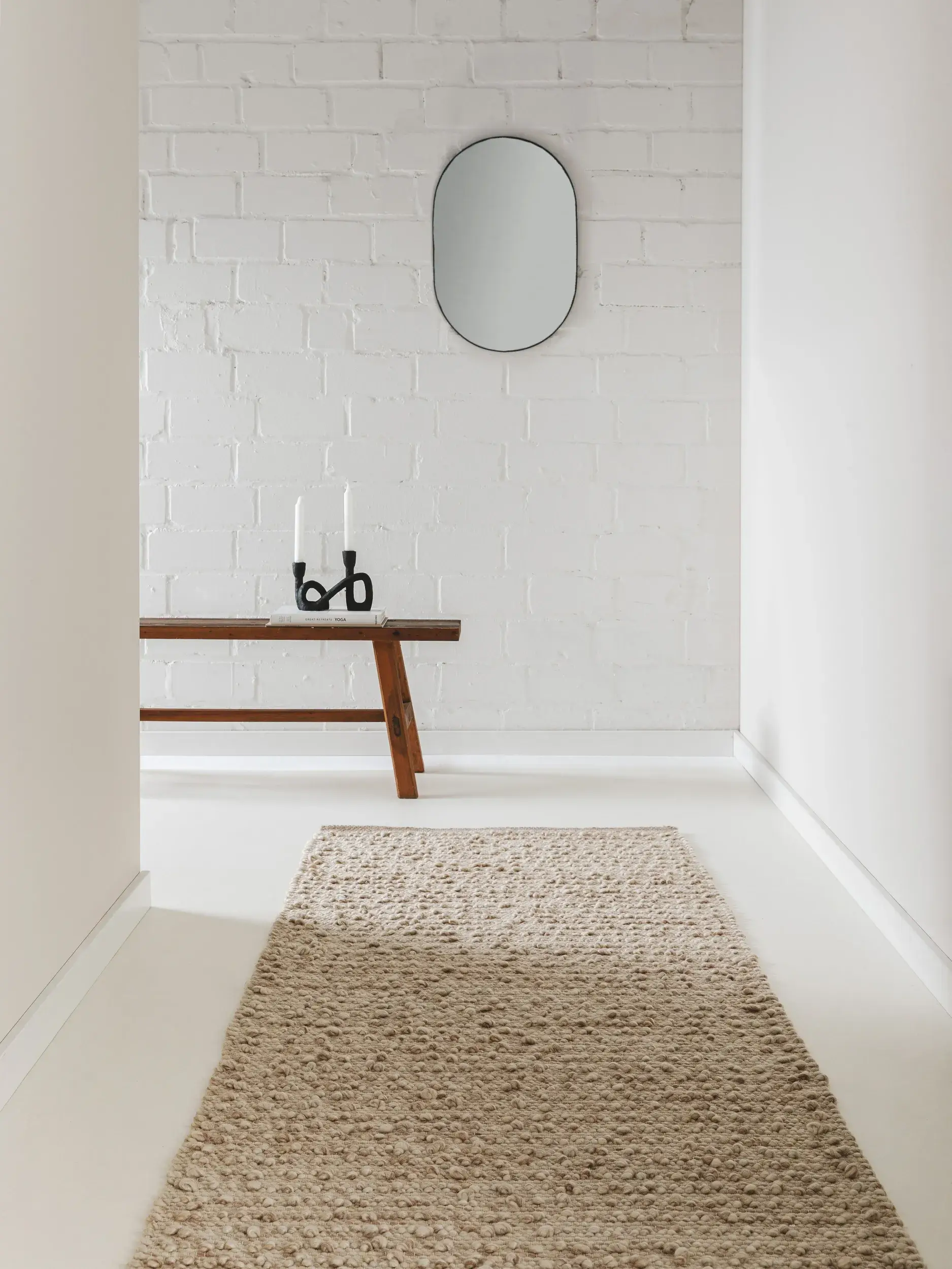 Tappeto di 40% Lana, 30% Cotone, 20% Poliestere, 10% Viscosa in Beige con pelo alto 40% Lana, 30% Cotone, 20% Poliestere, 10% Viscosa da benuta pure