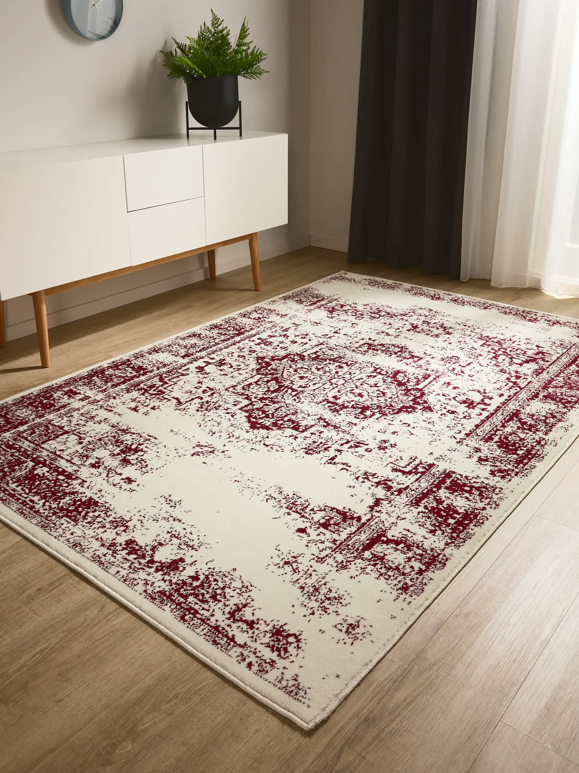Rug made of 100% Polypropylen in Beige with a 100% Polypropylen high pile by benuta Basic