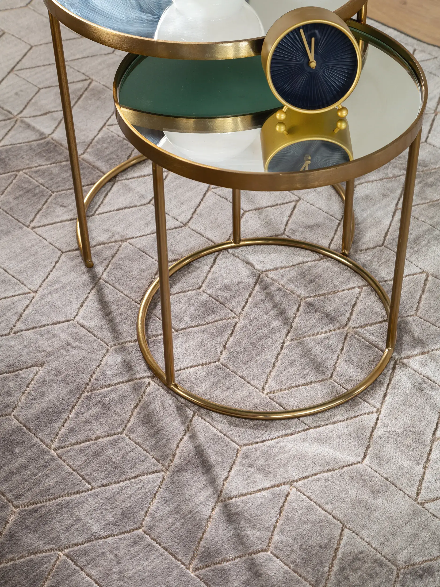 Rug made of 100% Polyester in Grey with a 100% Polyester high pile by benuta