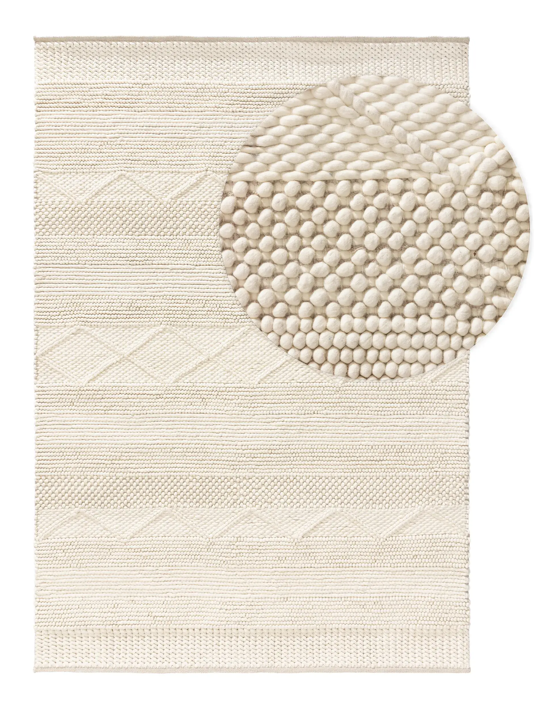 Rug made of 100% Wolle in Beige with a 100% Wolle high pile by benuta Pure
