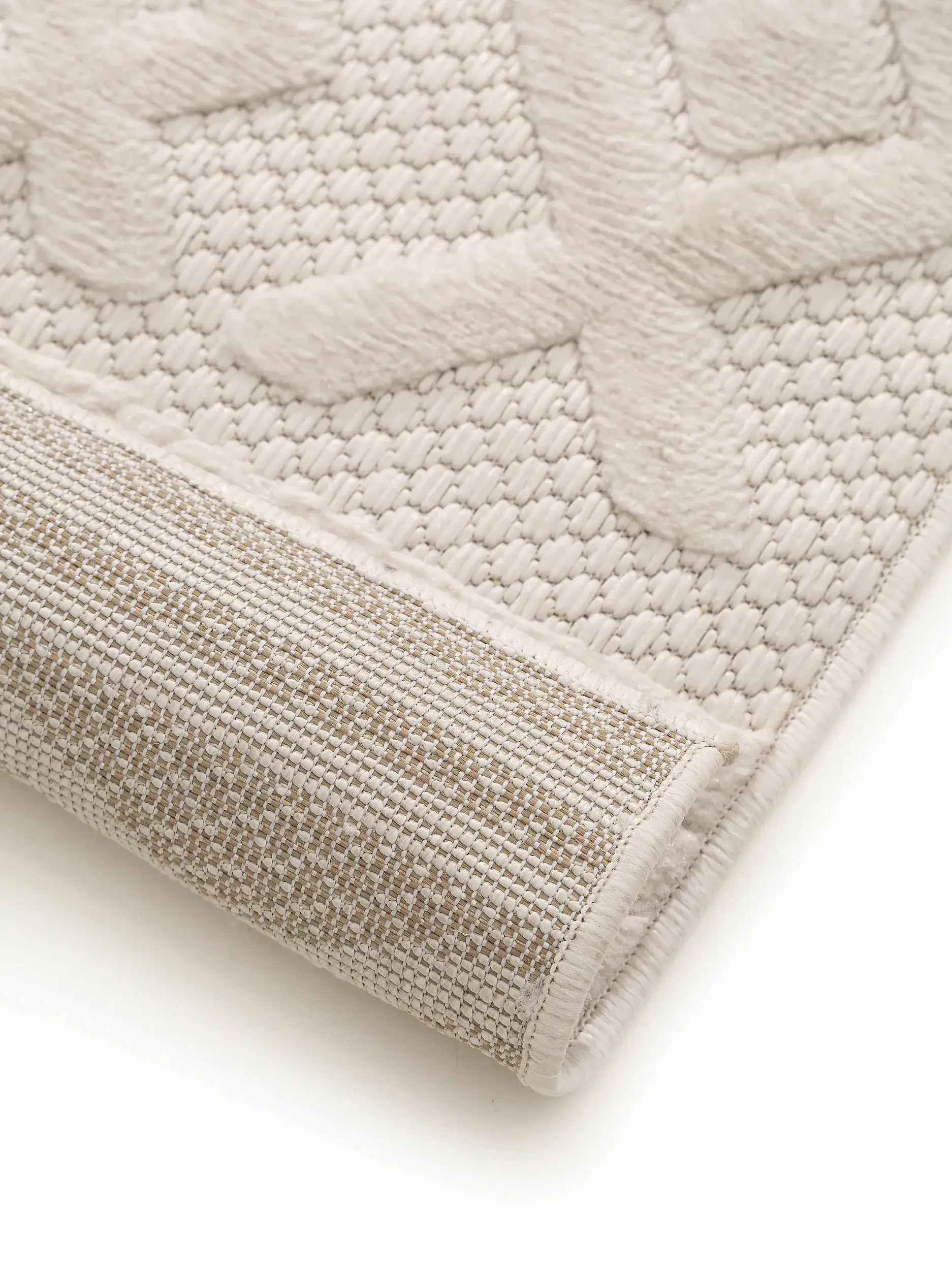 Matta av 100% Polypropen i Beige med 100% Polypropen hög lugg från benuta nest