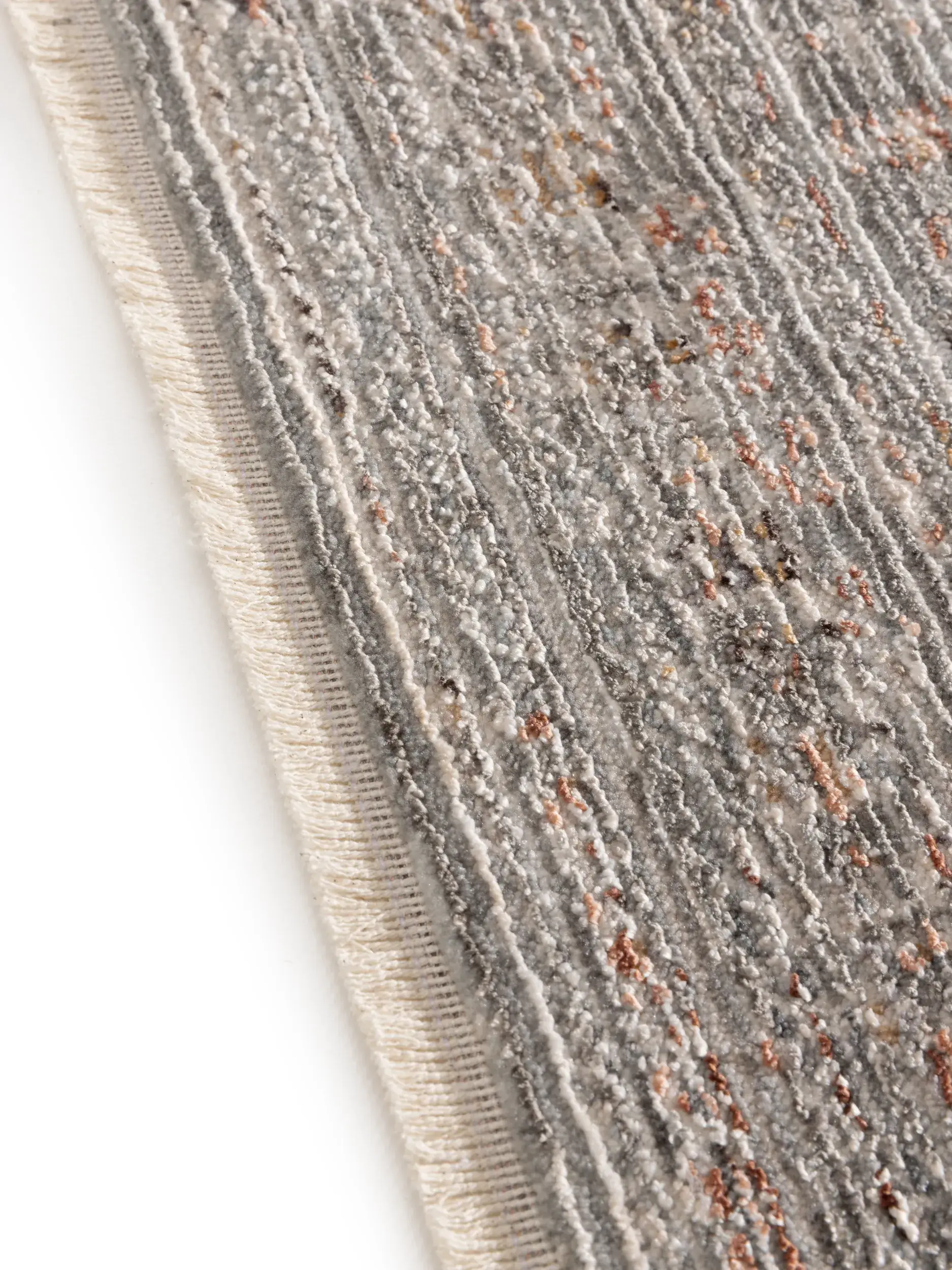 Rug made of 100% Polyester in Grey with a 100% Polyester high pile by benuta Nest