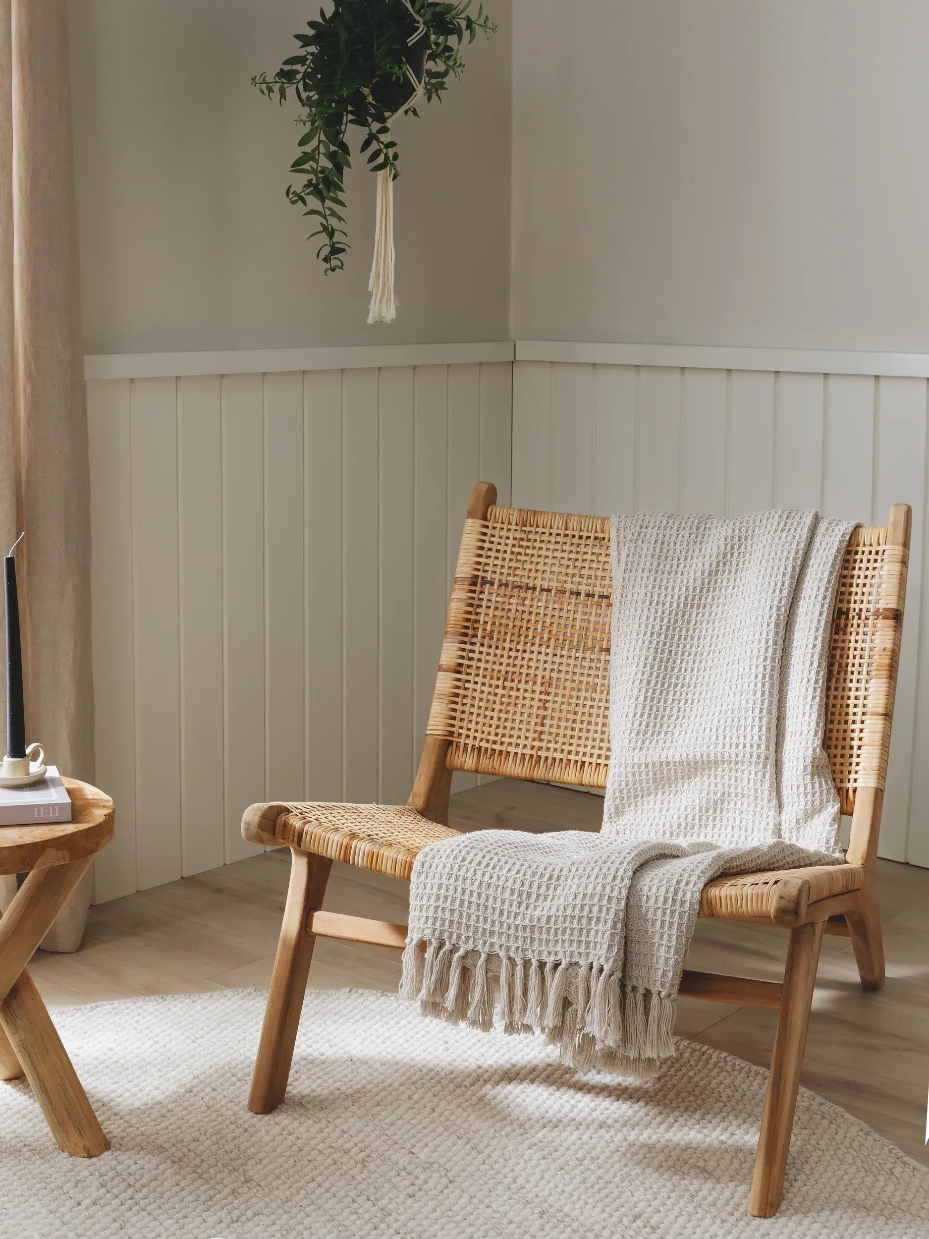 Baumwolldecke Amalia Ivory im Design Reliefoptik aus 100% Baumwolle von benuta Pure