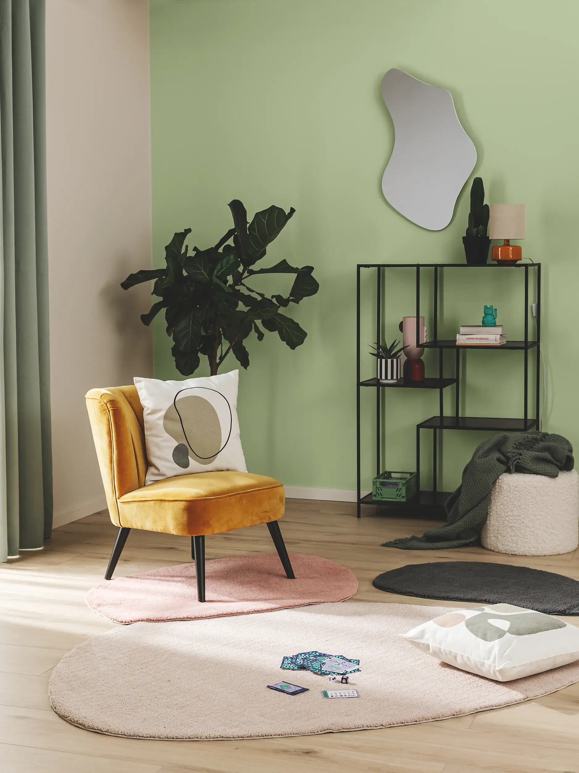 Tapis en 100% Polyester en Beige avec une pile de 100% Polyester de hauteur de benuta POP