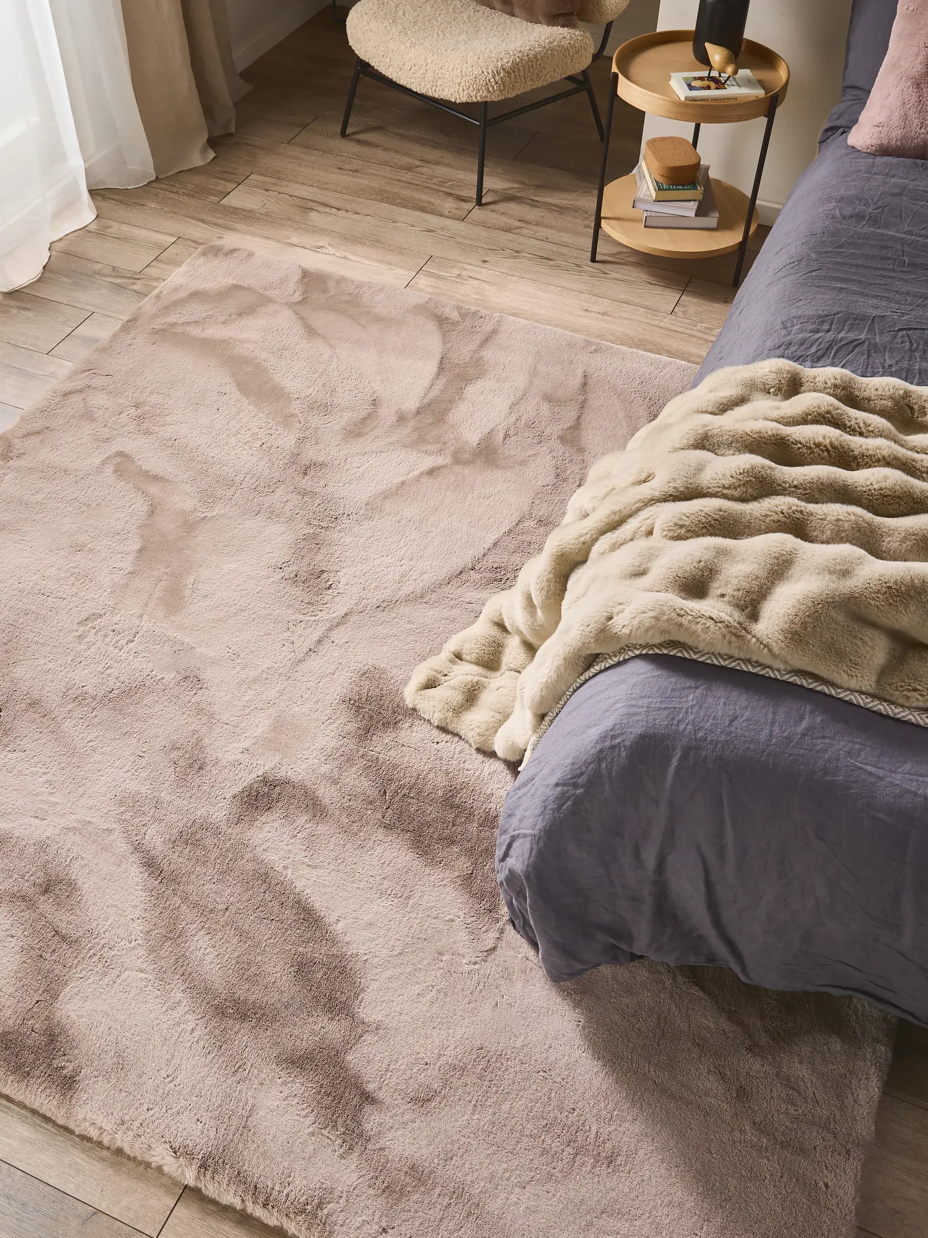 Teppich Dave aus 100% Polyester in Taupe von benuta Nest