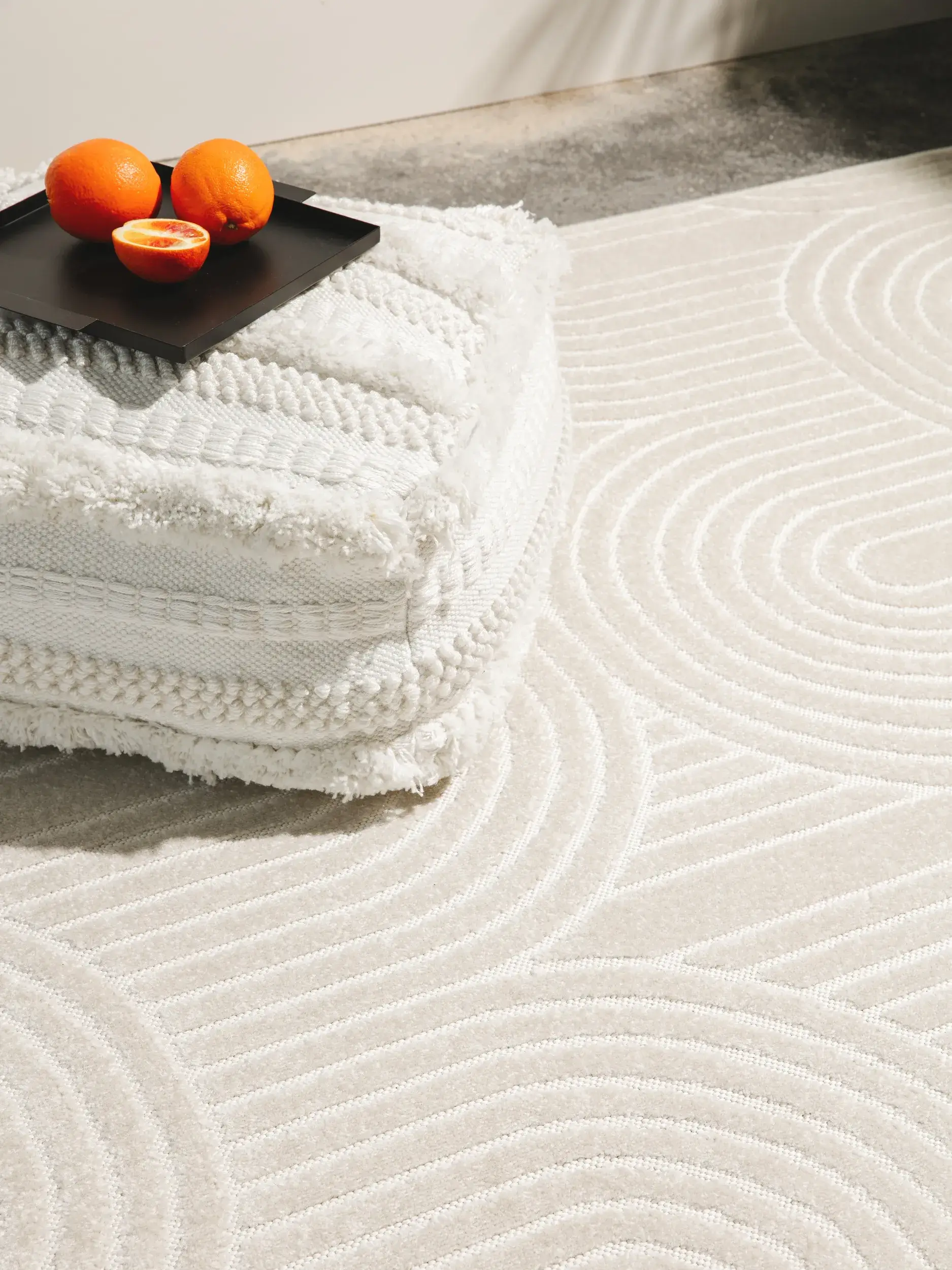 Teppich aus 100% Polypropylen in Beige mit 100% Polypropylen hohem Flor von benuta Pop