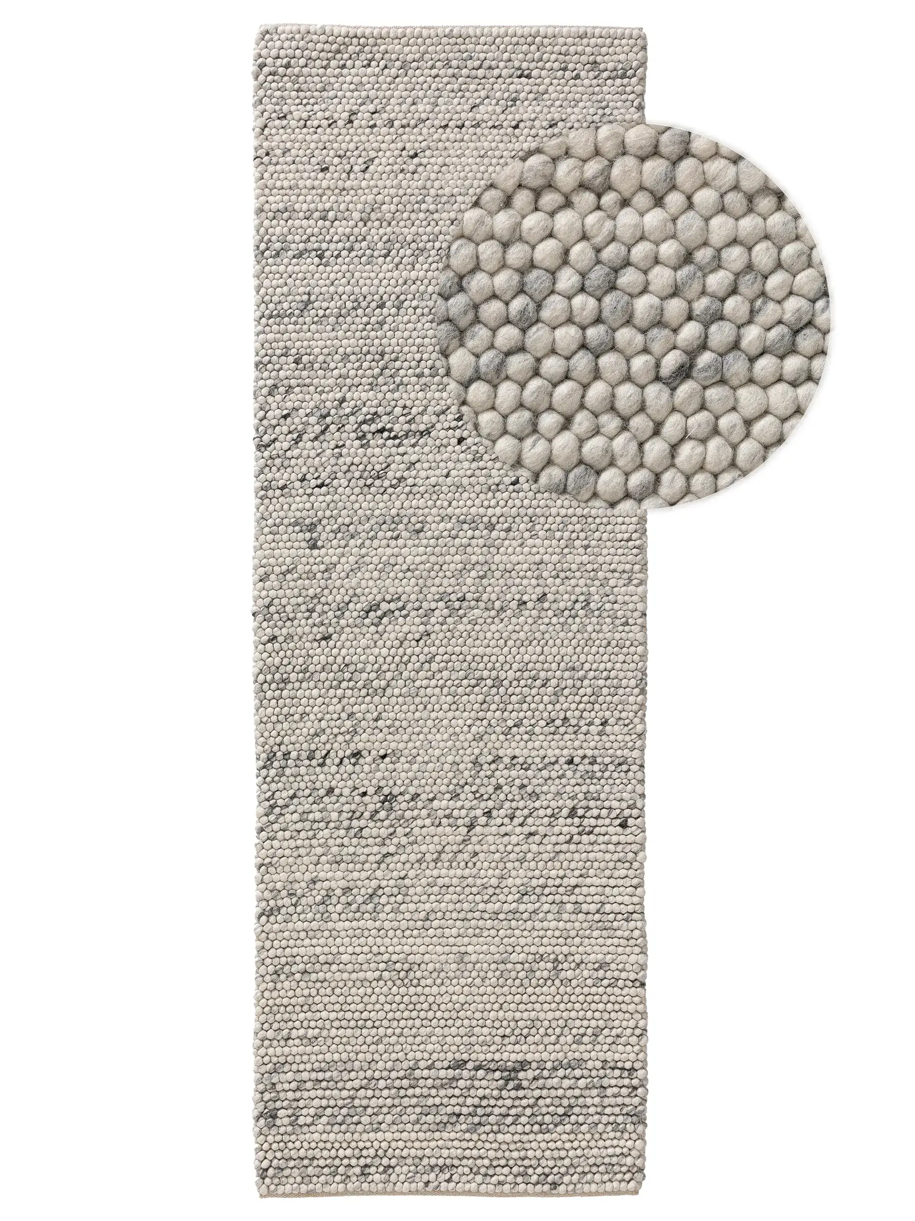 Teppich aus 70% Wolle, 30% Polyester in Grau mit 70% Wolle, 30% Polyester hohem Flor von benuta Pure