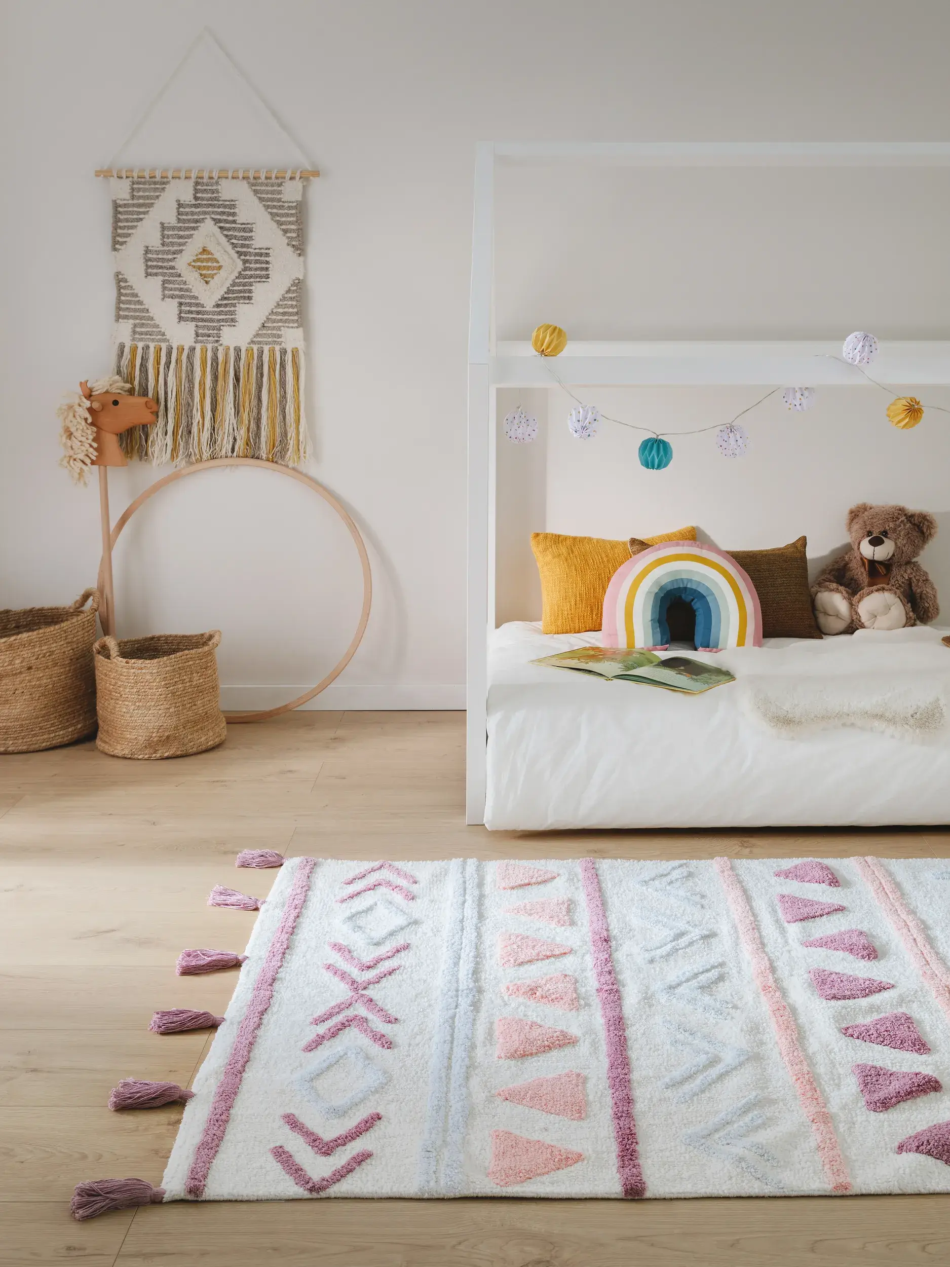 Matta av 100% Bomull i Rosa med 100% Bomull hög lugg från Lytte