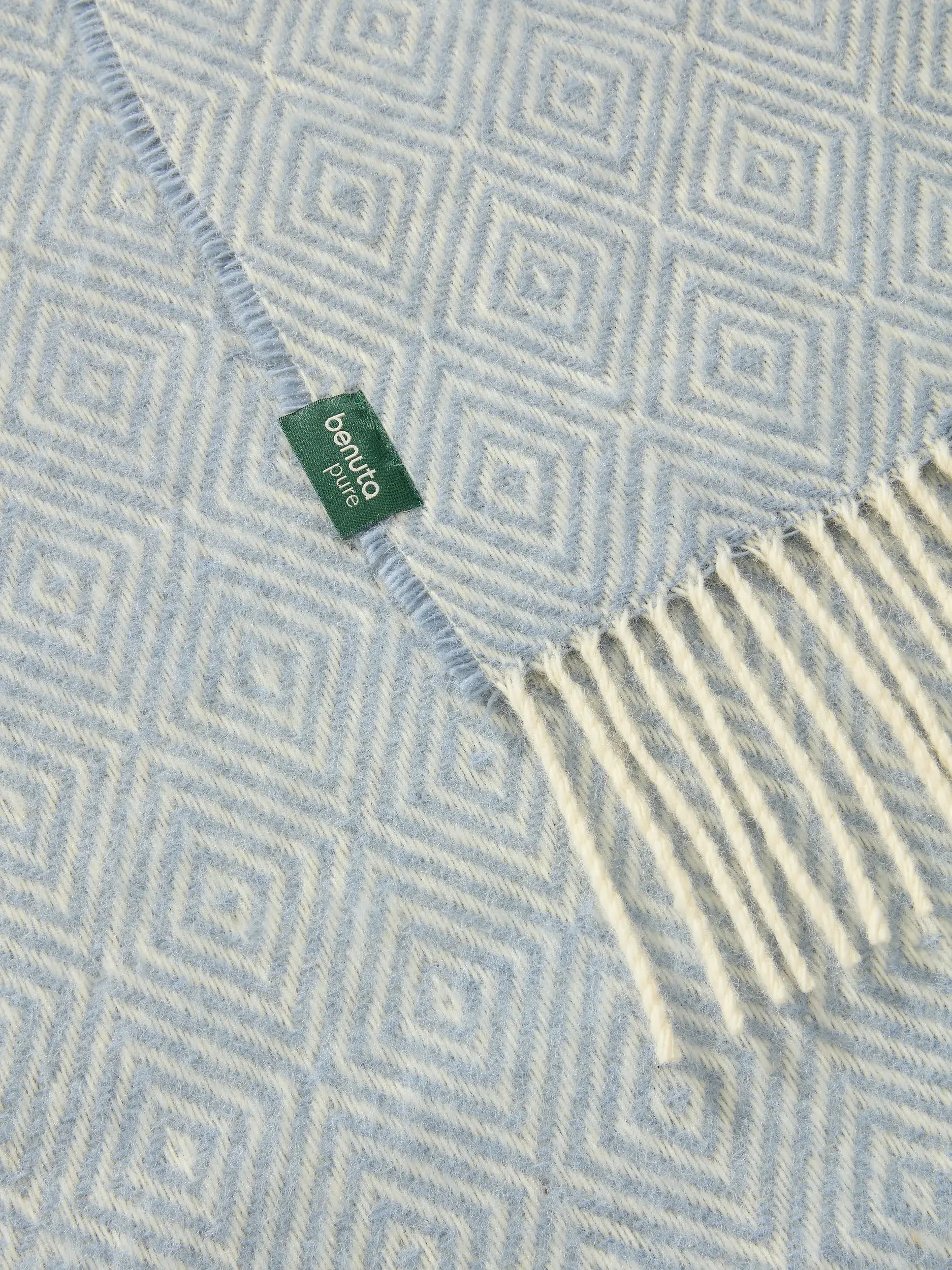 Wolldecke Bianca Blau von benuta Pure