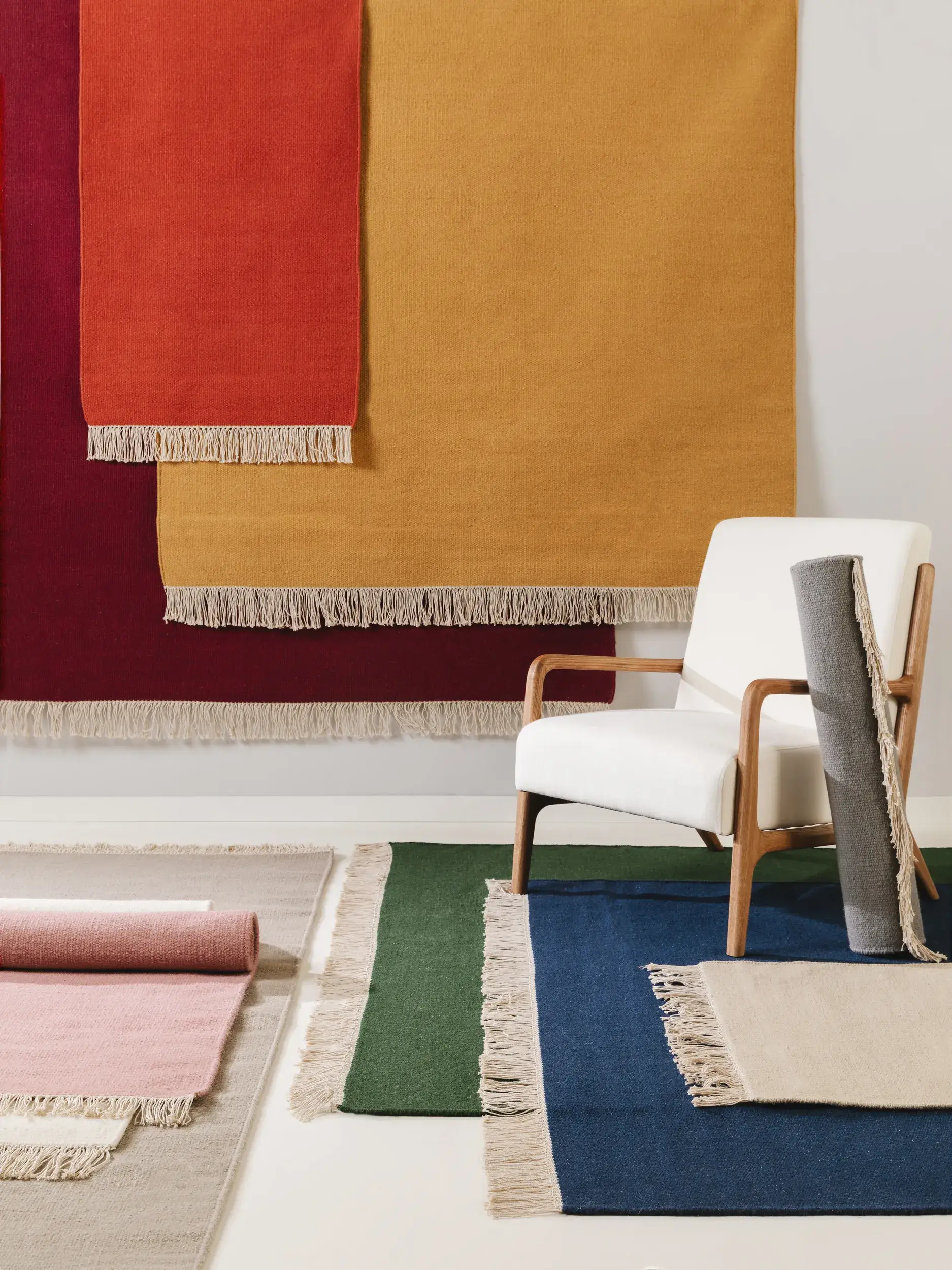 Teppich aus 80% Wolle, 20% Baumwolle in Blau mit 80% Wolle, 20% Baumwolle hohem Flor von benuta Pop