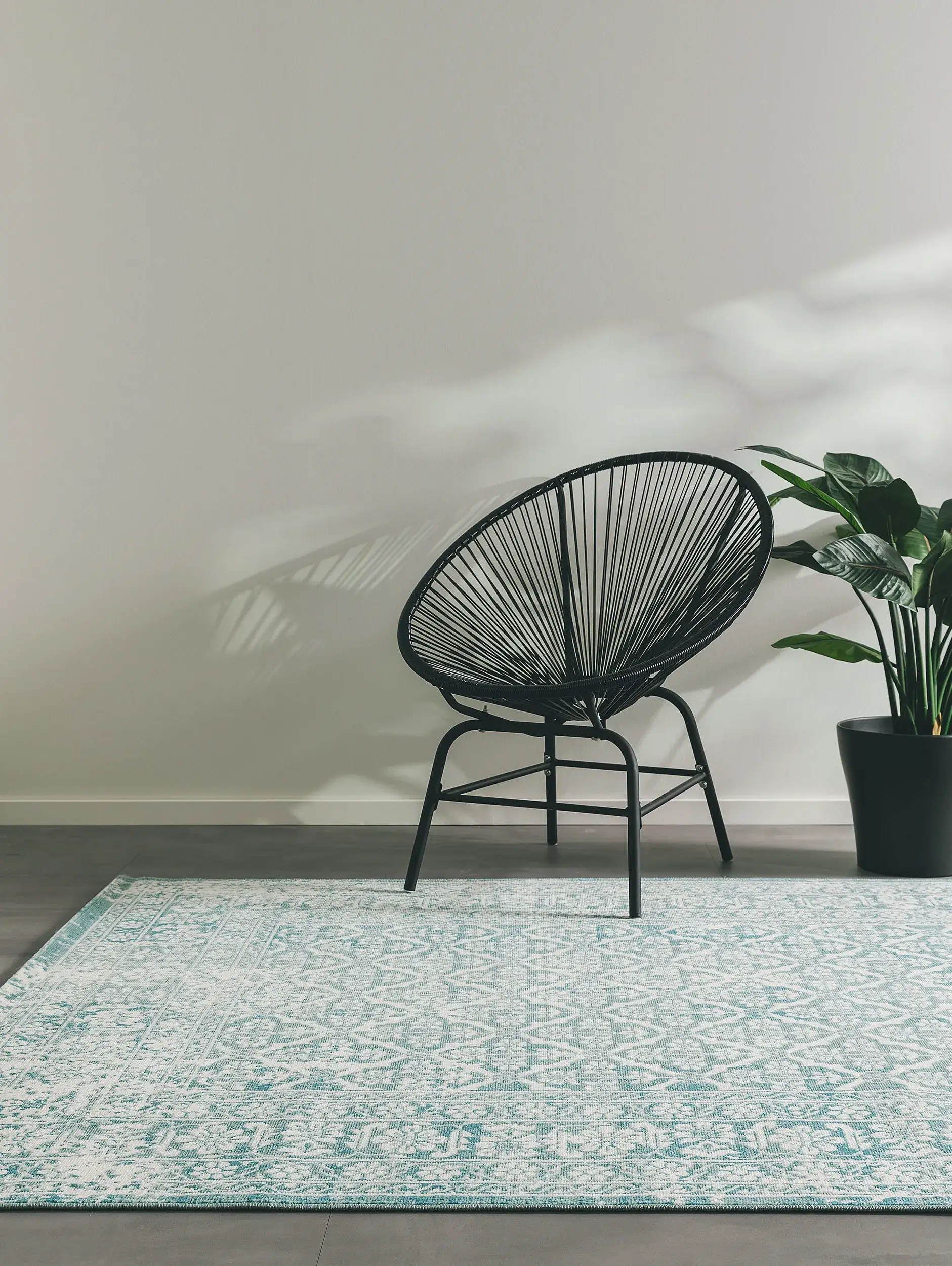 Tapis en 100% Polypropylène en Turquoise avec une pile de 100% Polypropylène de hauteur de benuta nest
