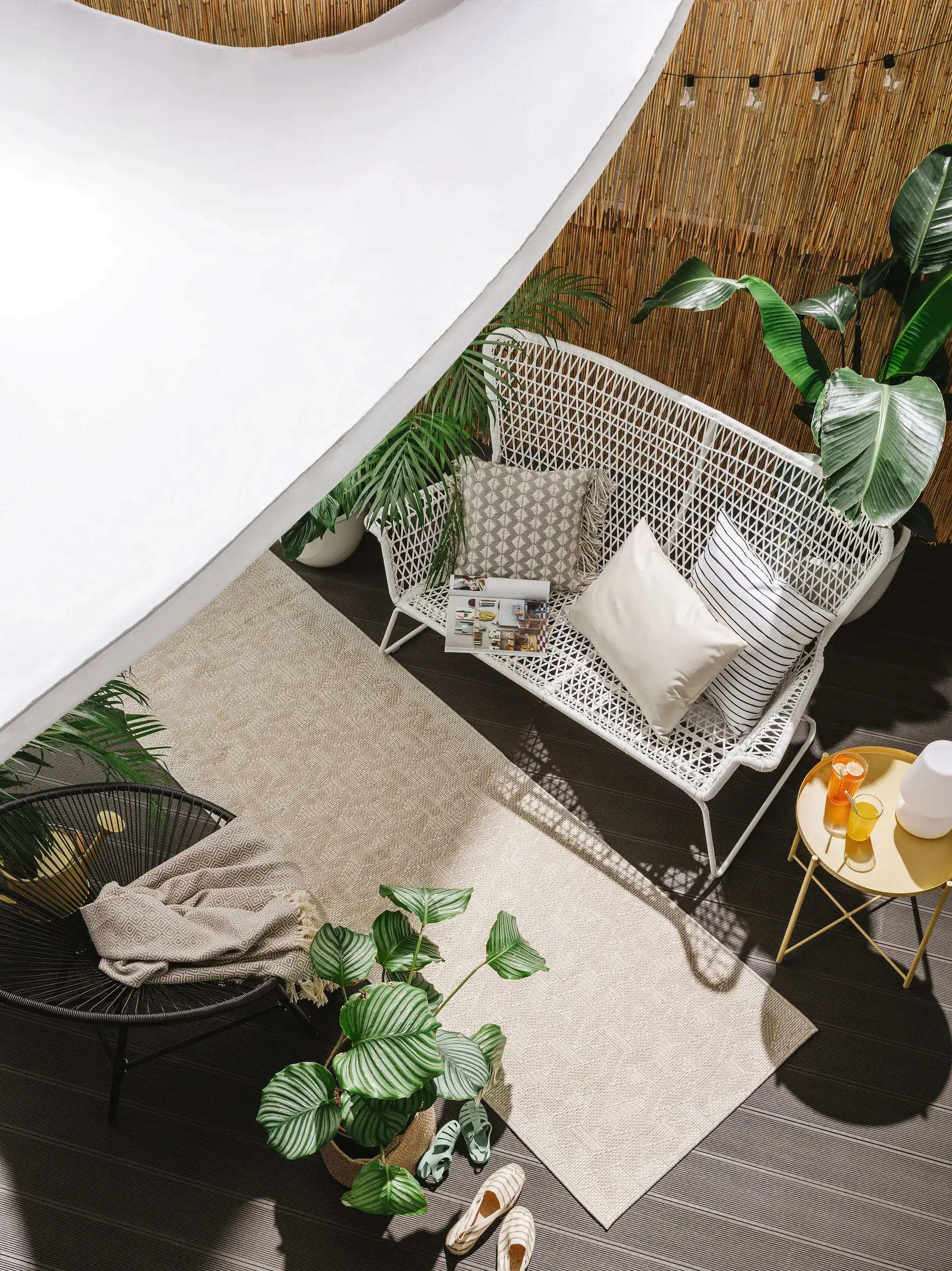 Rug made of 100% Polypropylen in White with a 100% Polypropylen high pile by benuta Nest