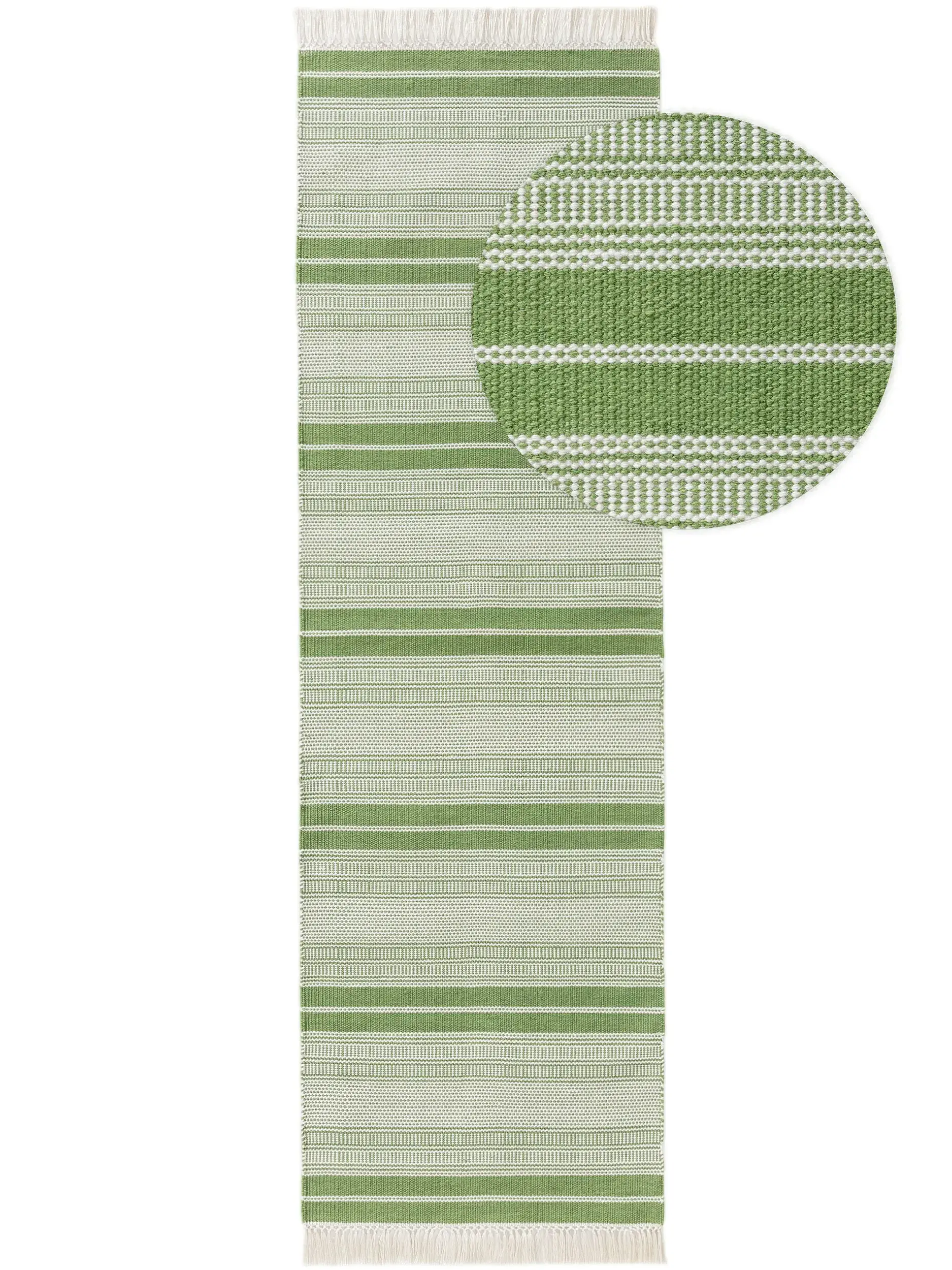Rug made of 100% Polyester (recycled PET) in Green with a 100% Polyester (recycled PET) high pile by benuta Nest