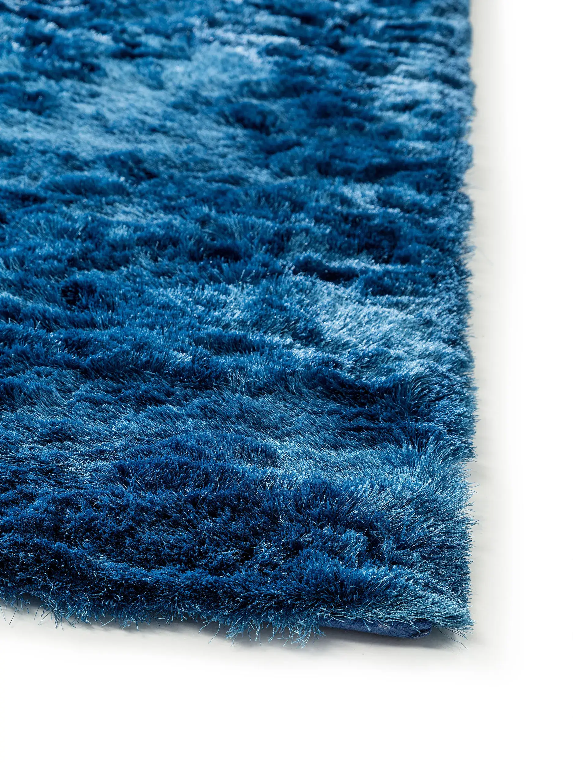 Teppich aus 100% Polyester in Blau mit 100% Polyester hohem Flor von benuta Nest