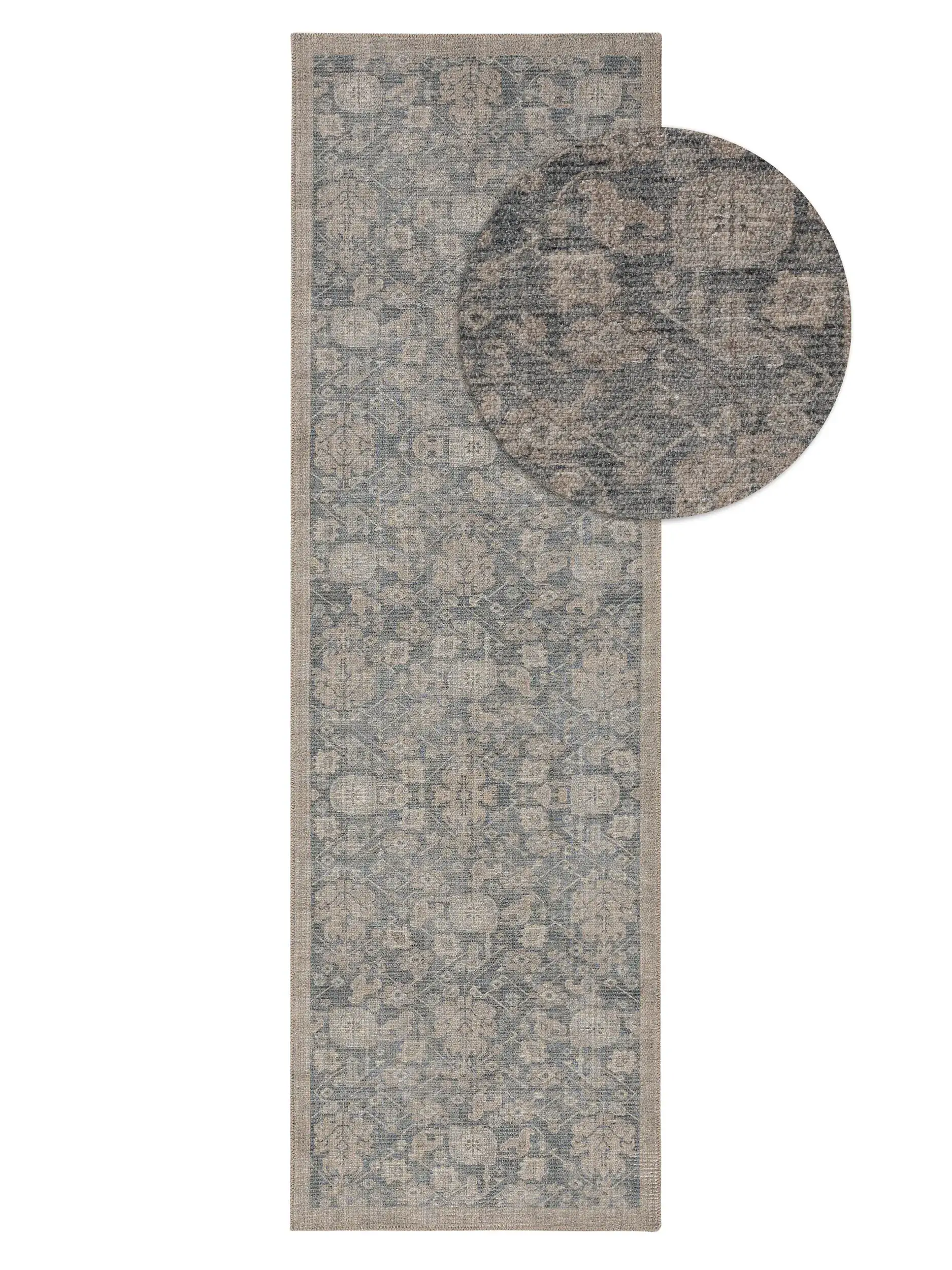 Rug made of 50% Polyester, 50% Polycotton in Grey with a 50% Polyester, 50% Polycotton high pile by benuta Nest