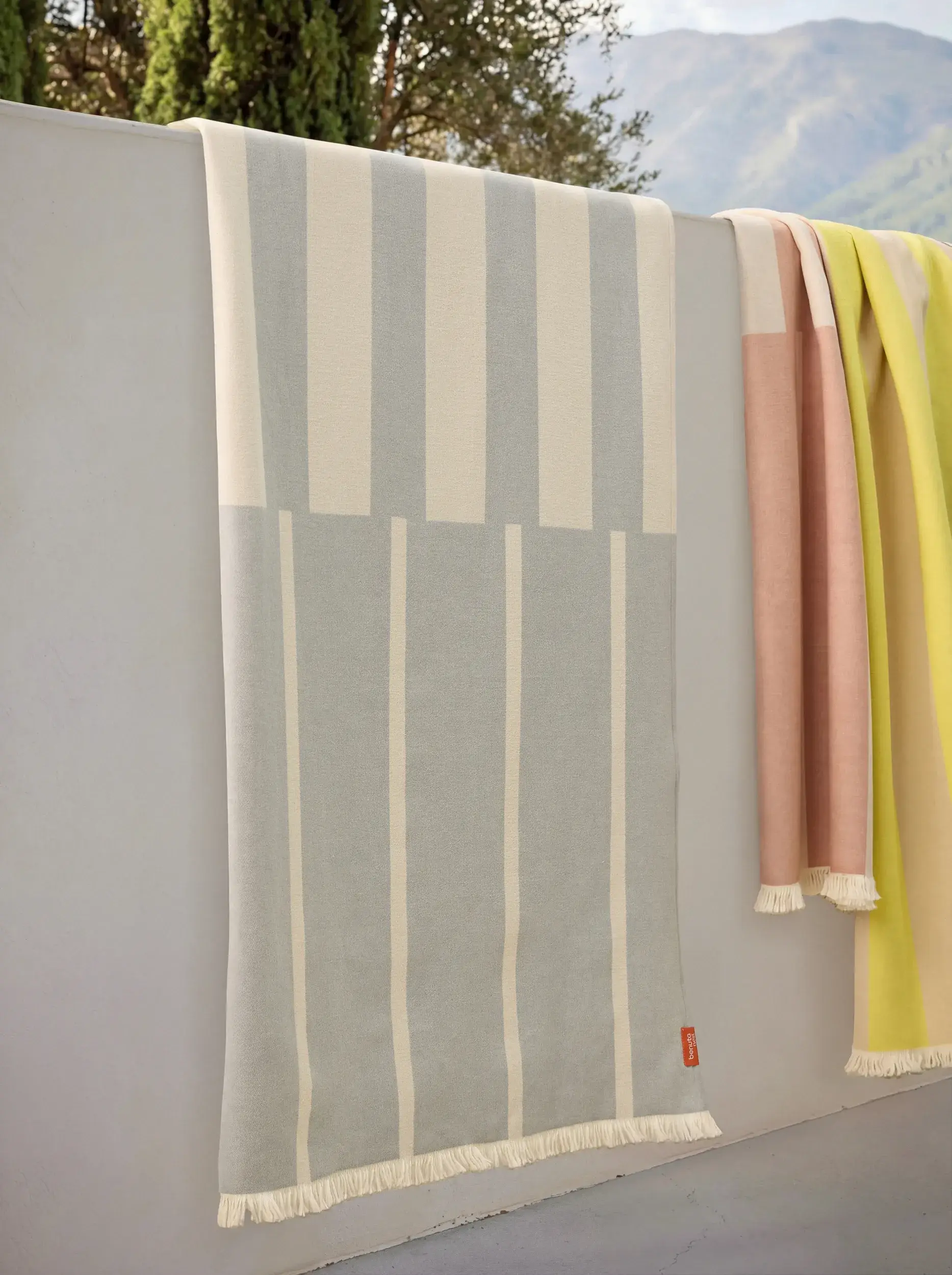 Baumwolldecke Reed Grau von benuta Nest