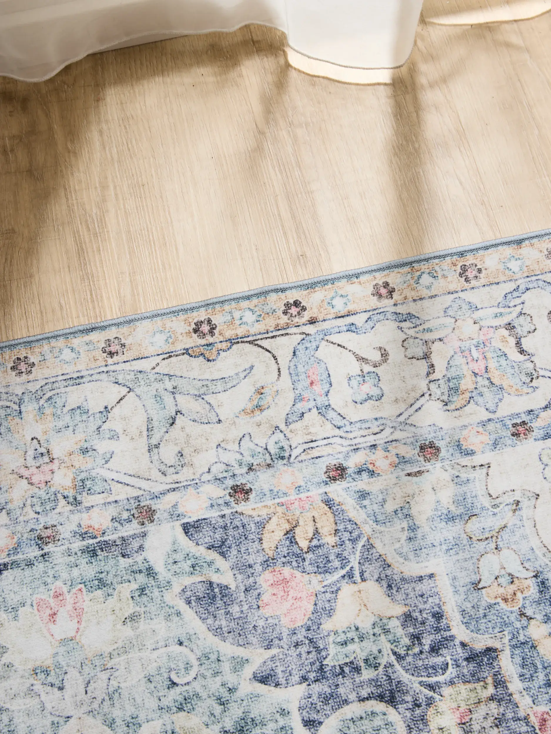 Rug made of 100% Polyester in Blue with a 100% Polyester high pile by benuta Basic