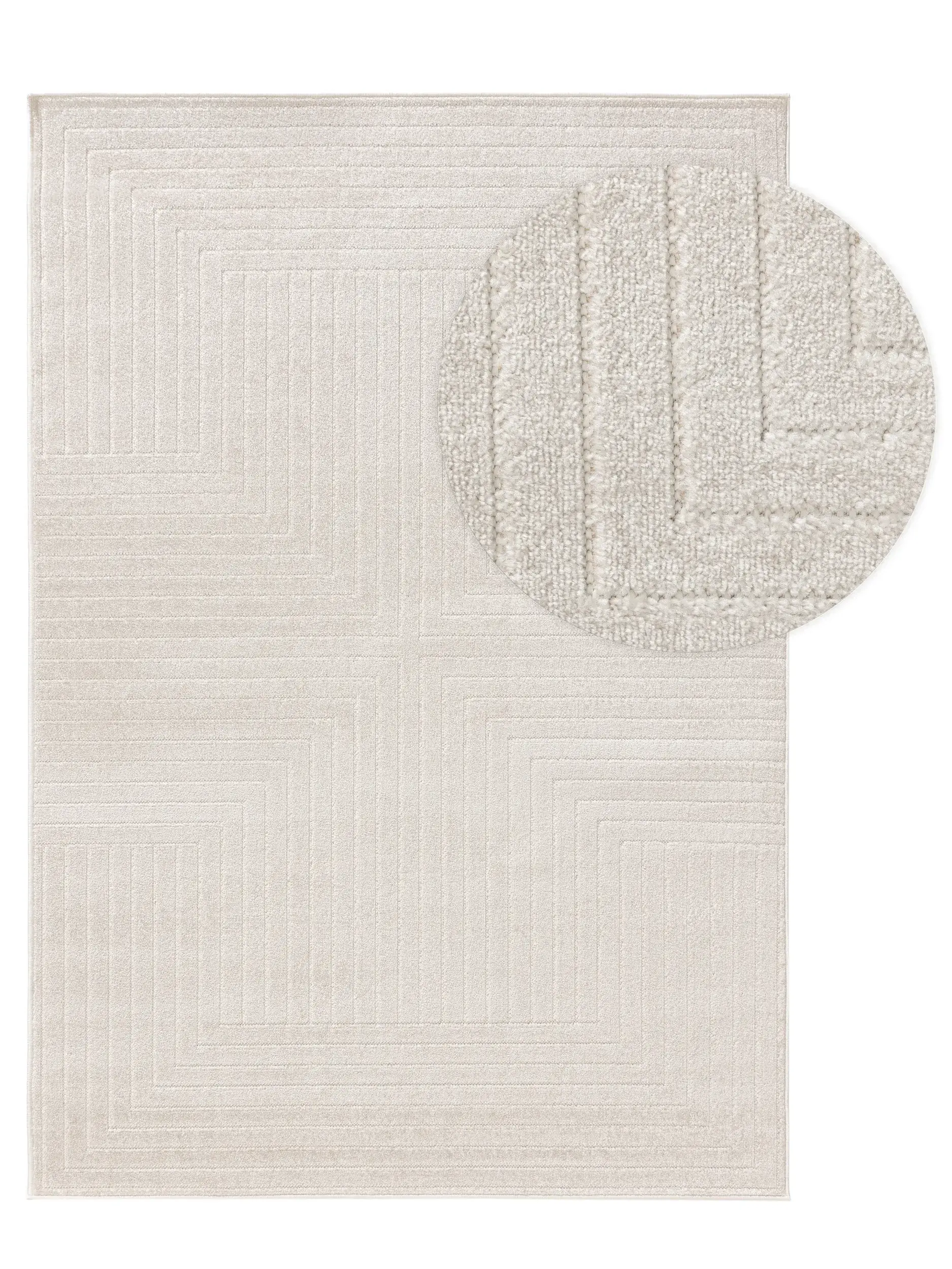 Teppich aus 100% Polypropylen in Beige mit 100% Polypropylen hohem Flor von benuta Pop