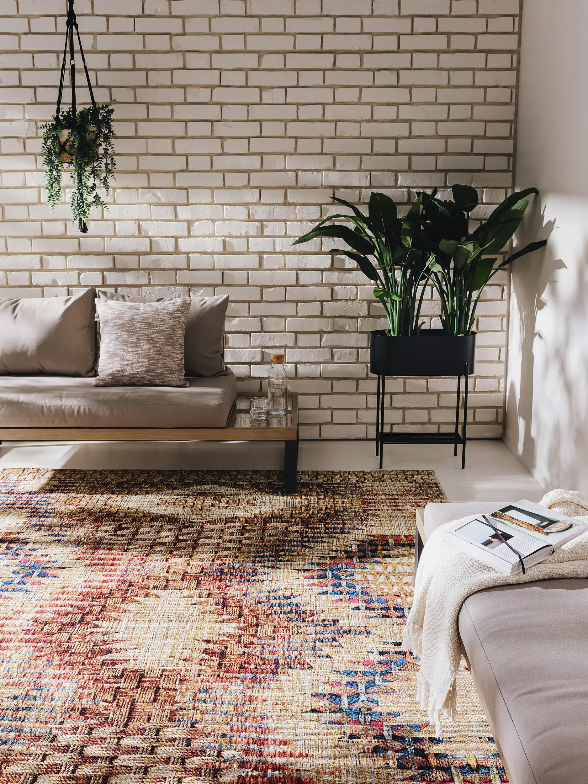 Teppich aus 76% Polypropylen, 24% Polyester in Multicolor mit 76% Polypropylen, 24% Polyester hohem Flor von benuta Nest