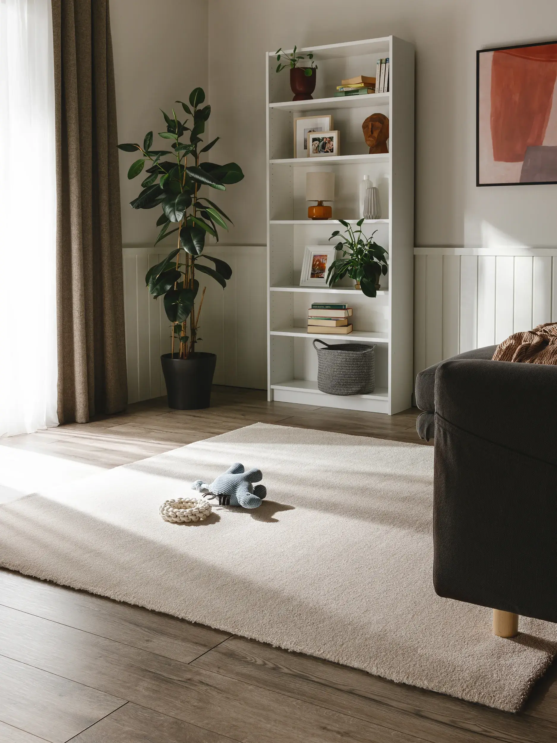 Rug made of 100% Polypropylen in Weiß with a 100% Polypropylen high pile by benuta Nest