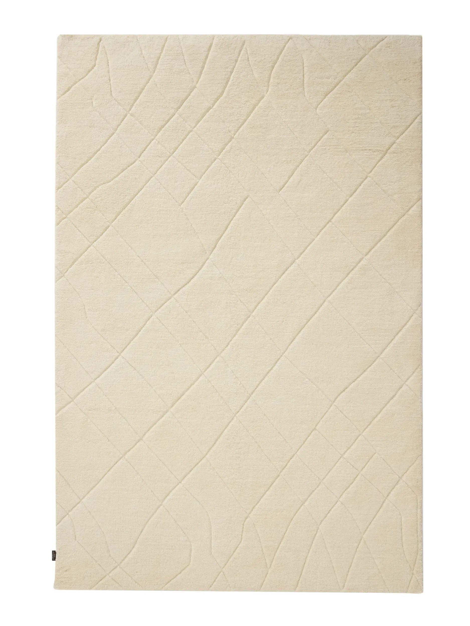 Teppich aus 100% Uld in Beige mit 100% Uld hohem Flor von benuta Finest