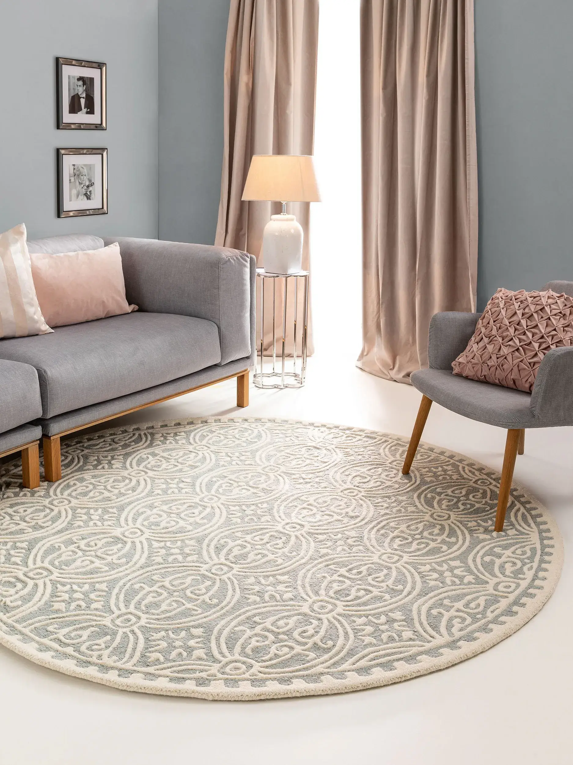 Teppich aus 100% Wolle in Blau mit 100% Wolle hohem Flor von benuta