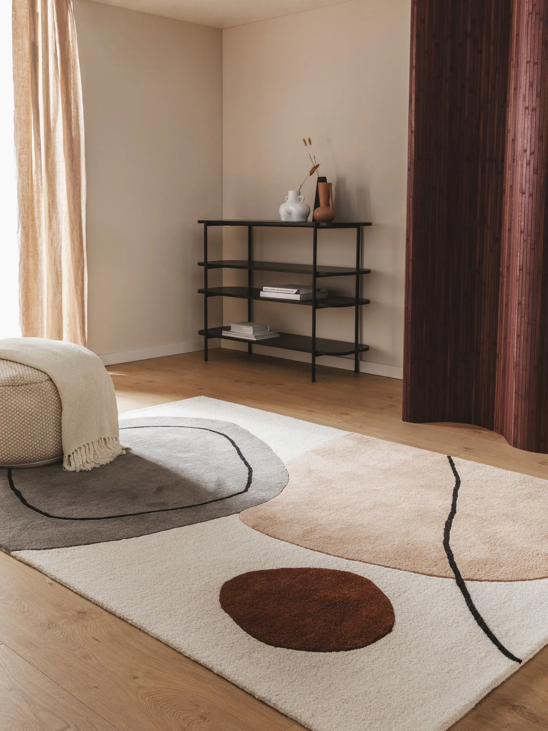 Teppich aus 100% Wolle in Multicolor mit 100% Wolle hohem Flor von benuta Pure