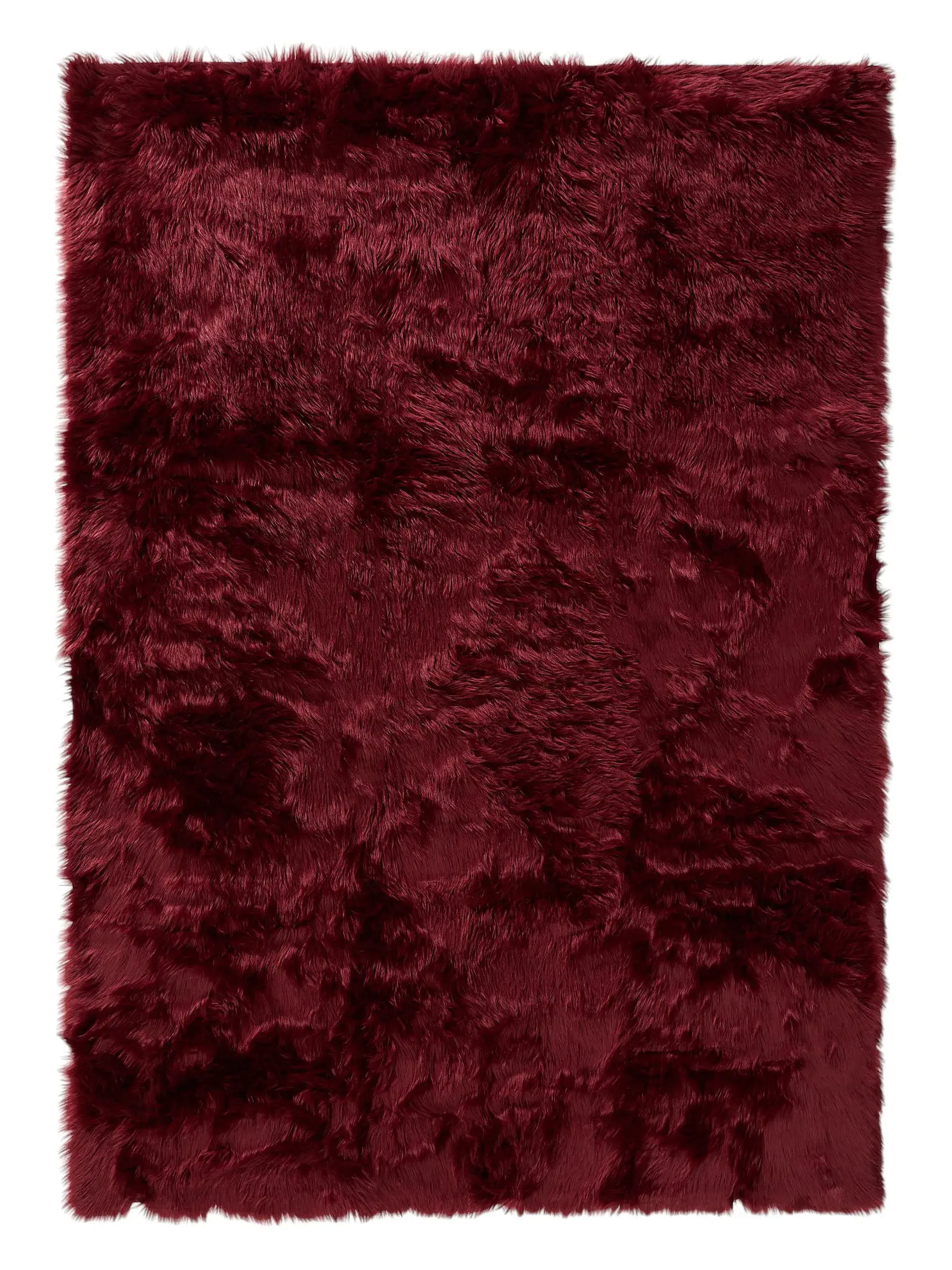 Tappeto a pelo lungo lavabile Nanuk Bordeaux di 