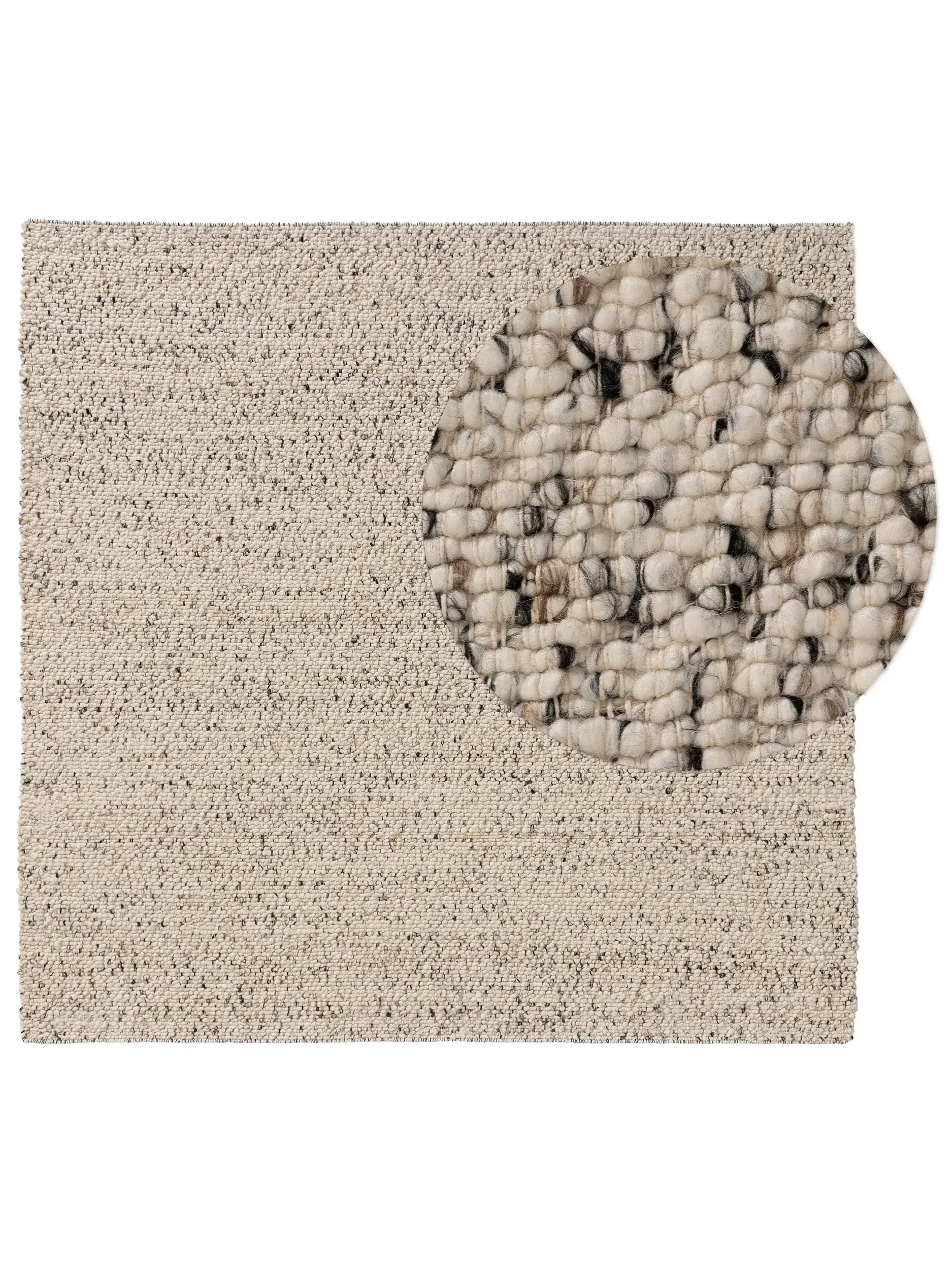 Rug made of 70% Wolle (from New Zealand), 30% Polyester in Schwarz/Weiß with a 70% Wolle (from New Zealand), 30% Polyester high pile by benuta Pure