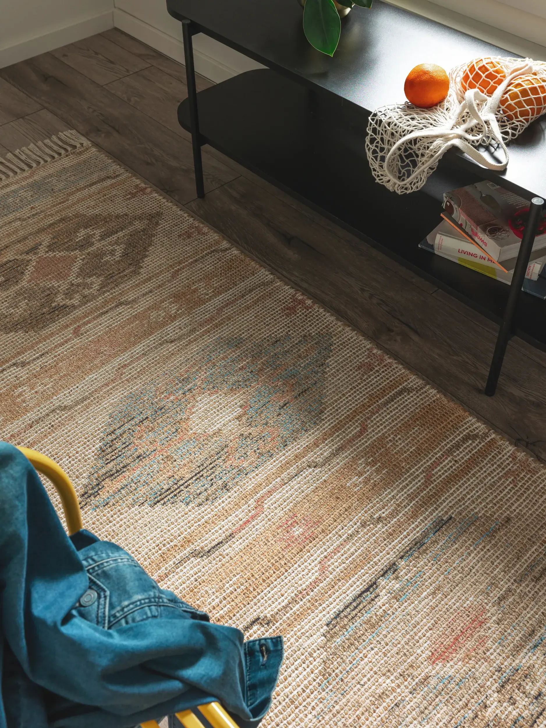 Teppich aus 68% Jute, 20% Polyester, 12% Baumwolle in Multicolor mit 68% Jute, 20% Polyester, 12% Baumwolle hohem Flor von benuta Pop