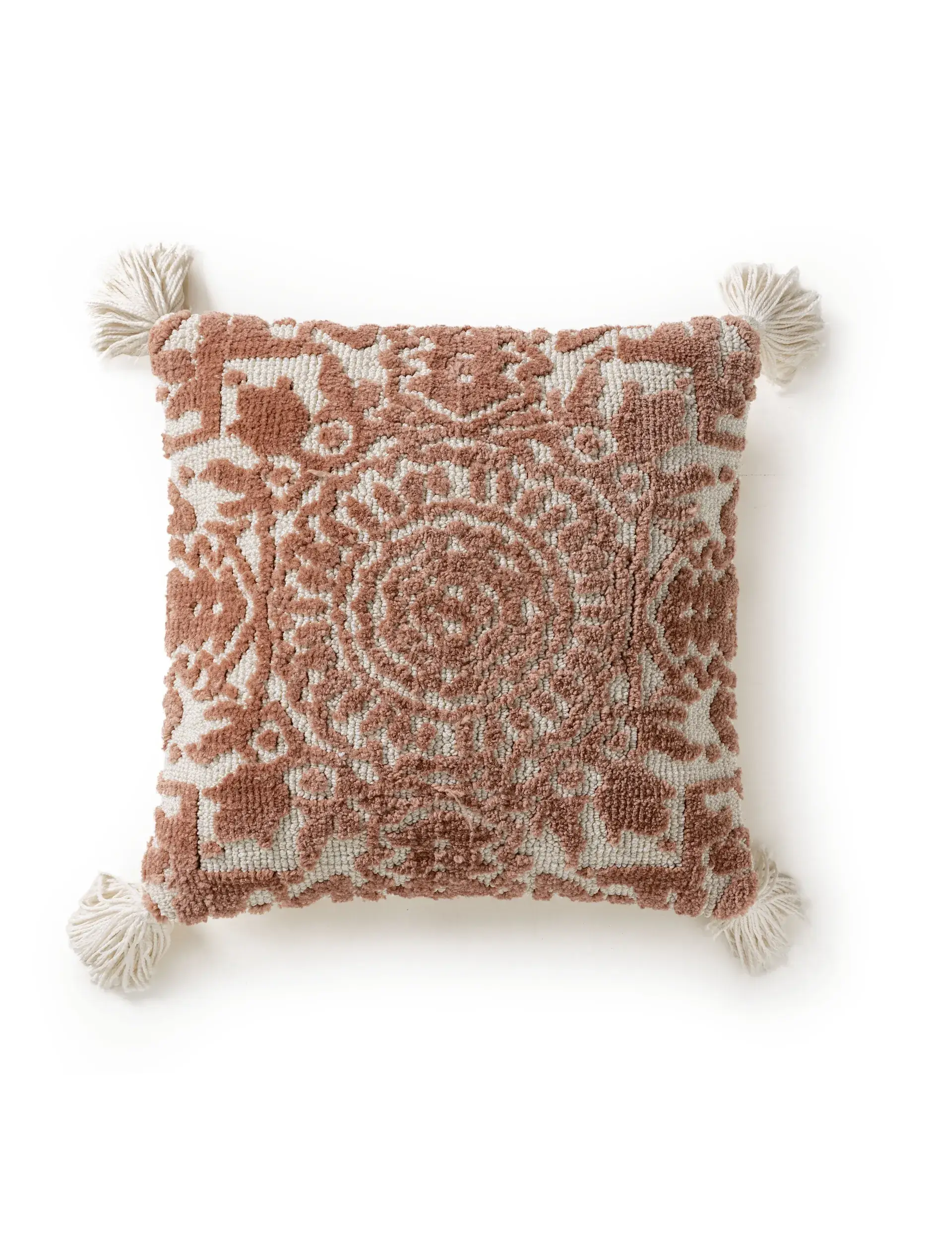 Kissenbezug Elias Terracotta im Design MitFransen aus 60% Polyester, 40% Baumwolle von benuta Nest