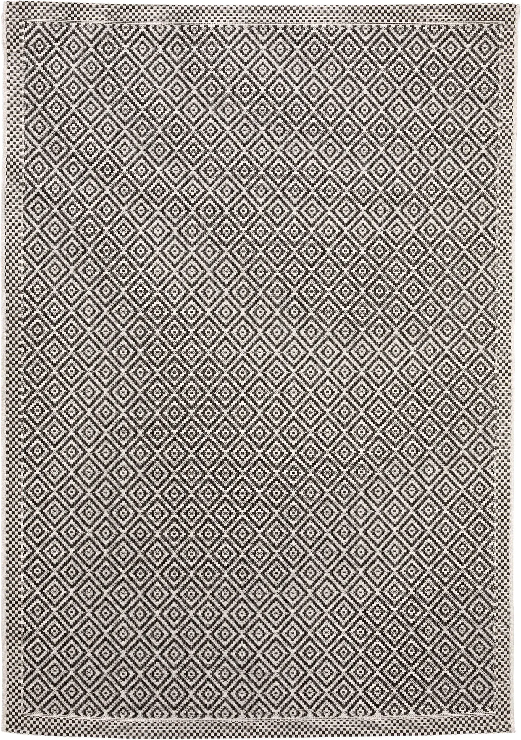 Tapis en 100% Polypropylène en Noir/Blanc avec une pile de 100% Polypropylène de hauteur de benuta nest