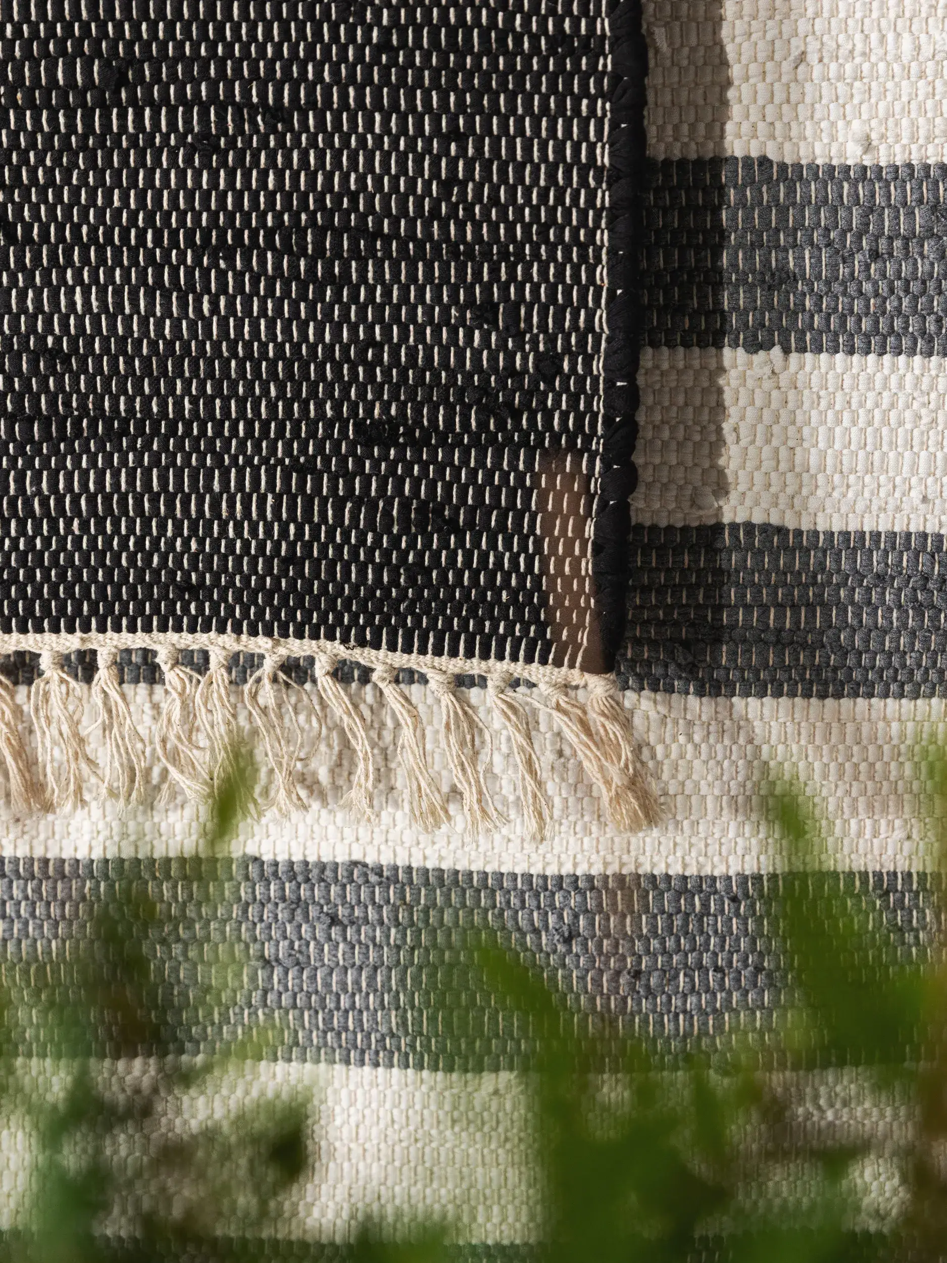 Teppich aus 100% Baumwolle in Grau mit 100% Baumwolle hohem Flor von benuta Basic