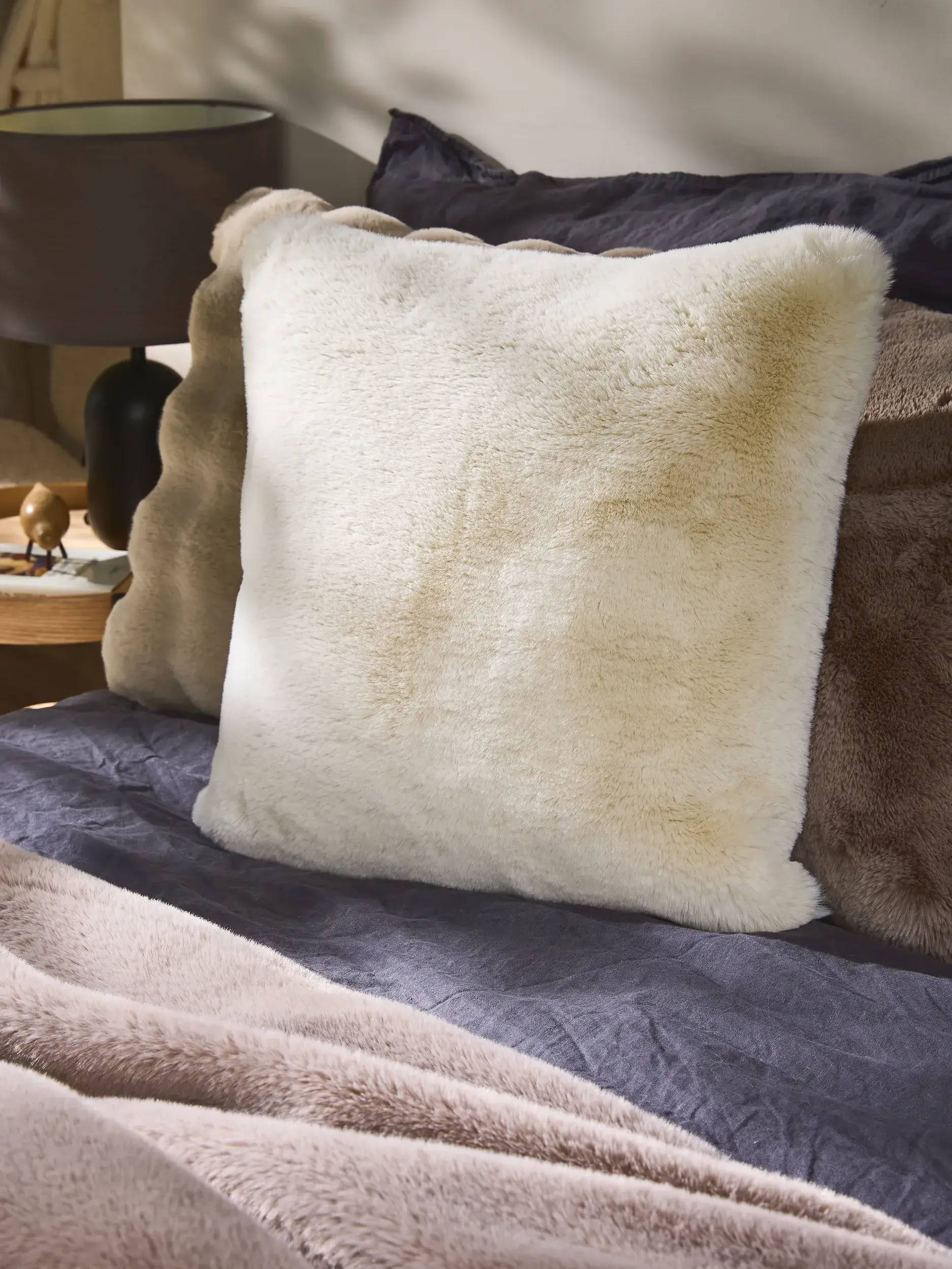 Kissenbezug Dave Cream com design Einfarbig em 100% poliéster da benuta Nest