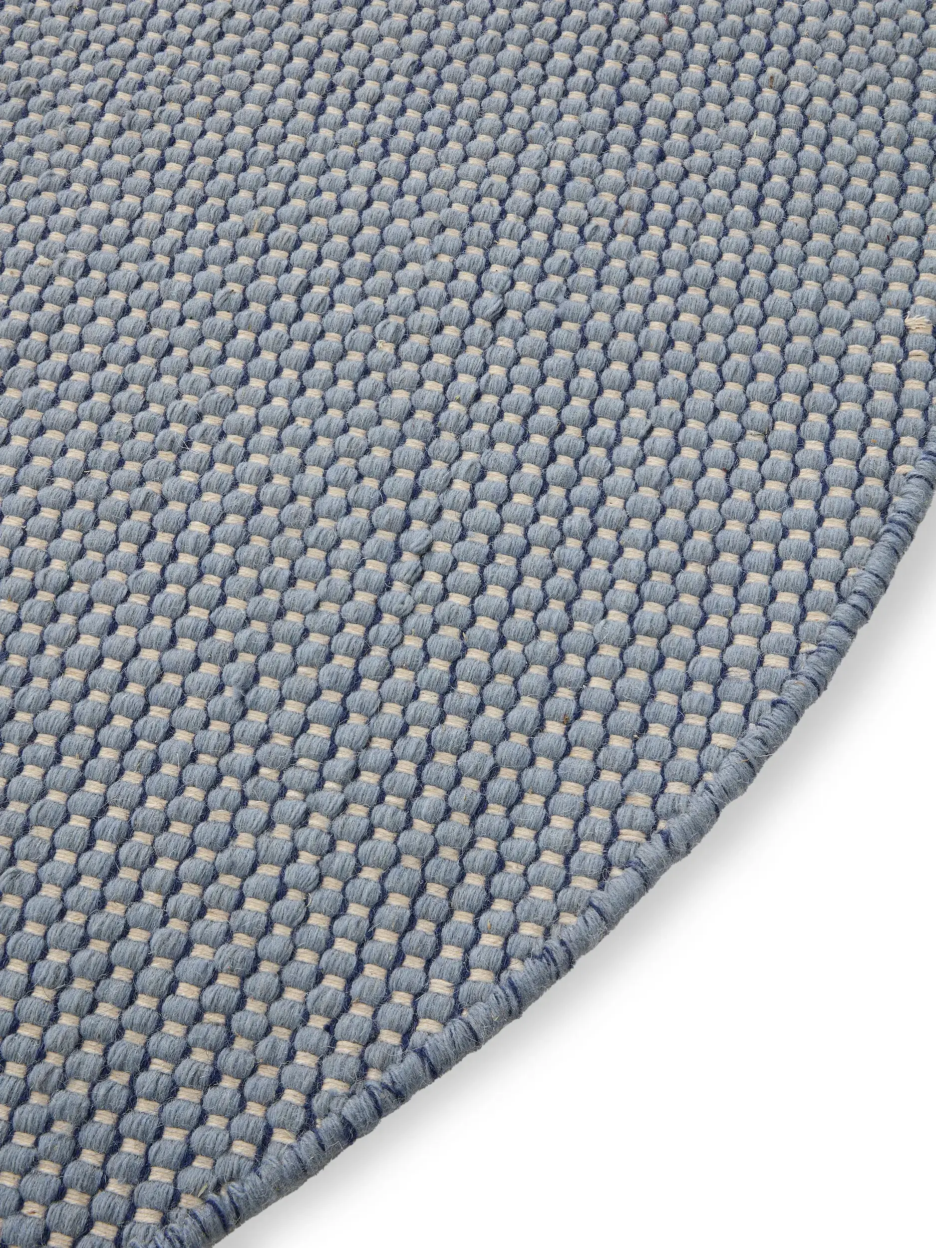 Rug Rocco made of 80% Wool, 20% Cotton in Blue by benuta Pure