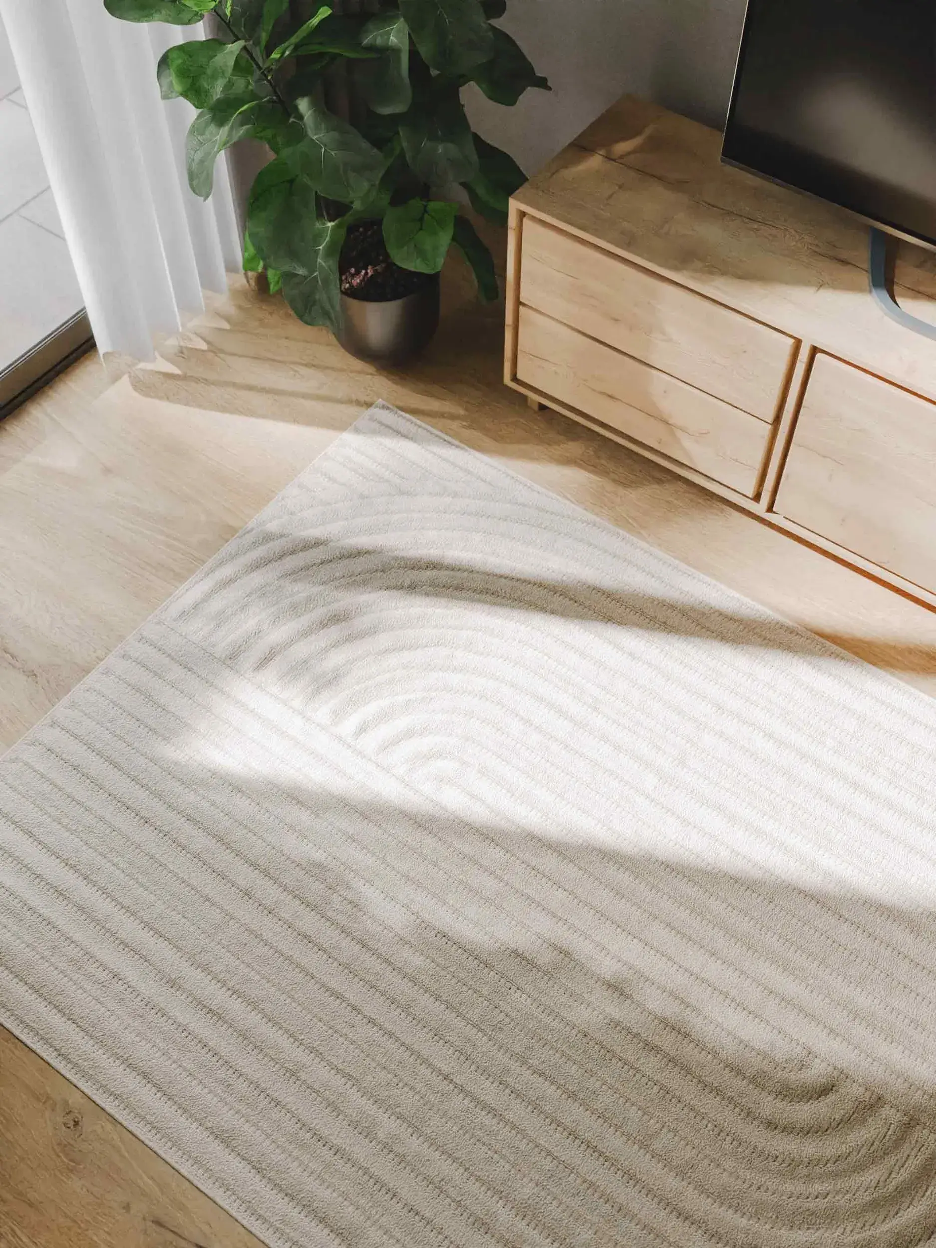 Rug made of 100% Polypropylen in Weiß with a 100% Polypropylen high pile by benuta Basic
