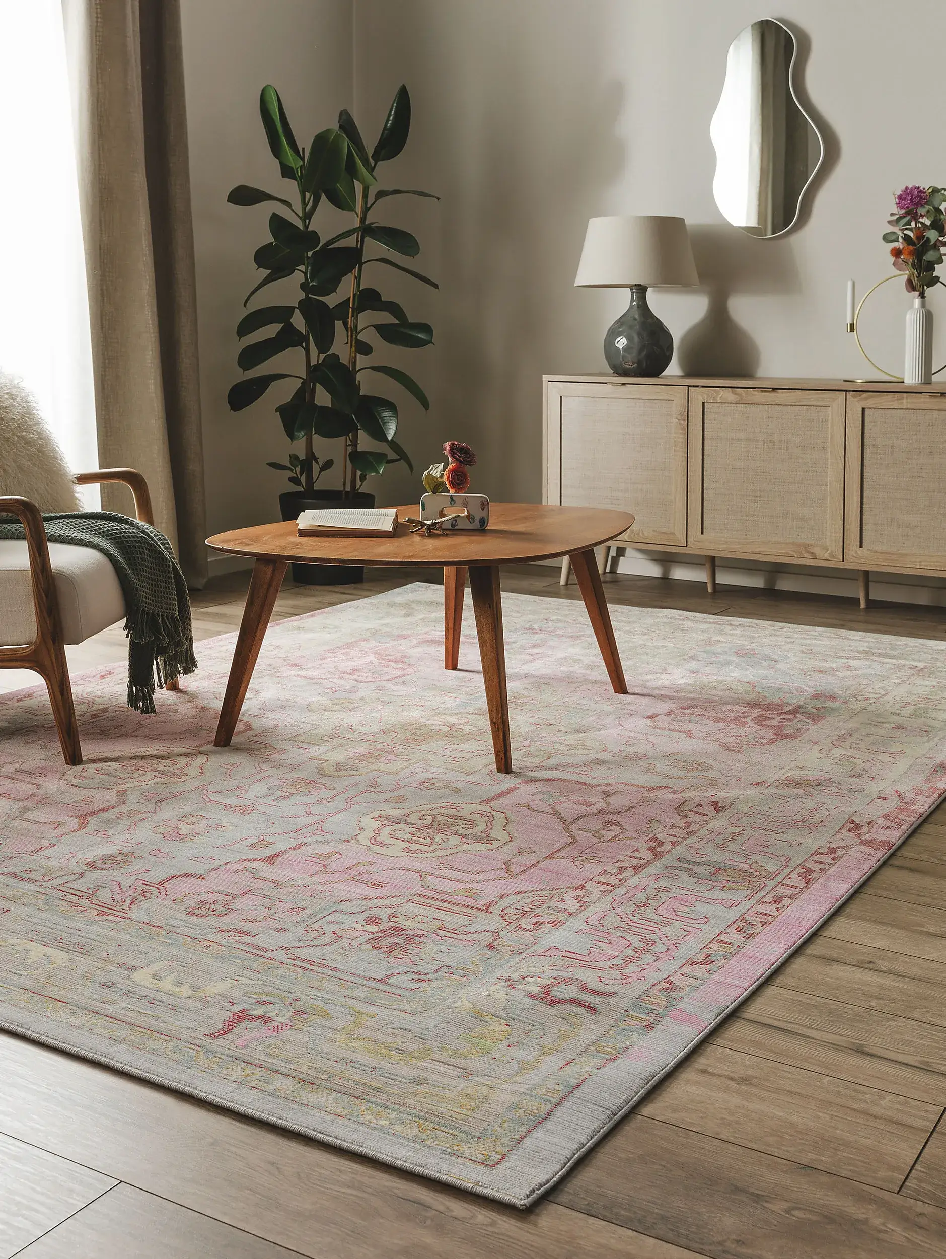 Tappeto di 100% Poliestere in Multicolor con pelo alto 100% Poliestere da benuta nest