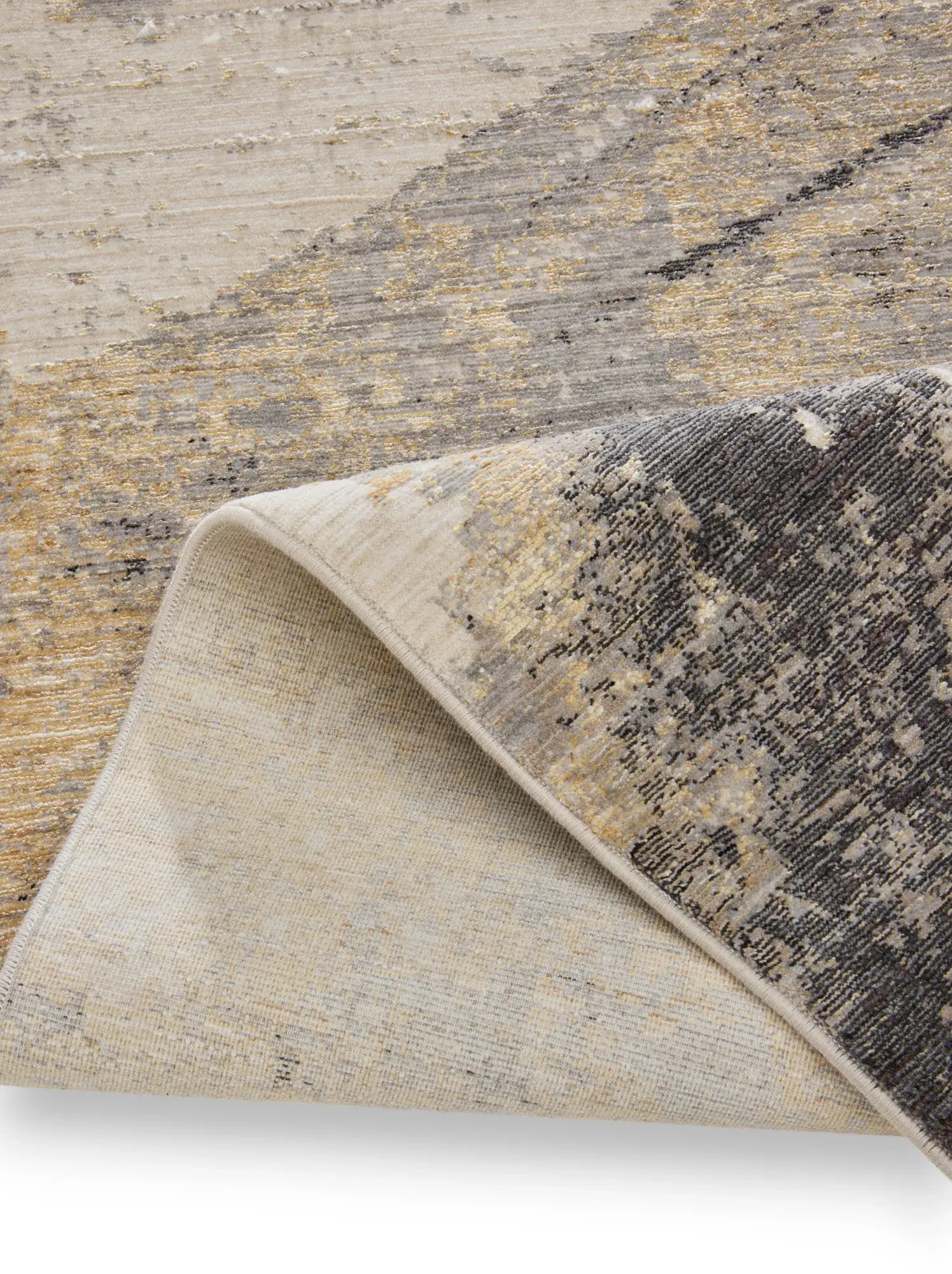 Tapis Nero en 85% Polyester, 15% Viscose en Beige de benuta Finest