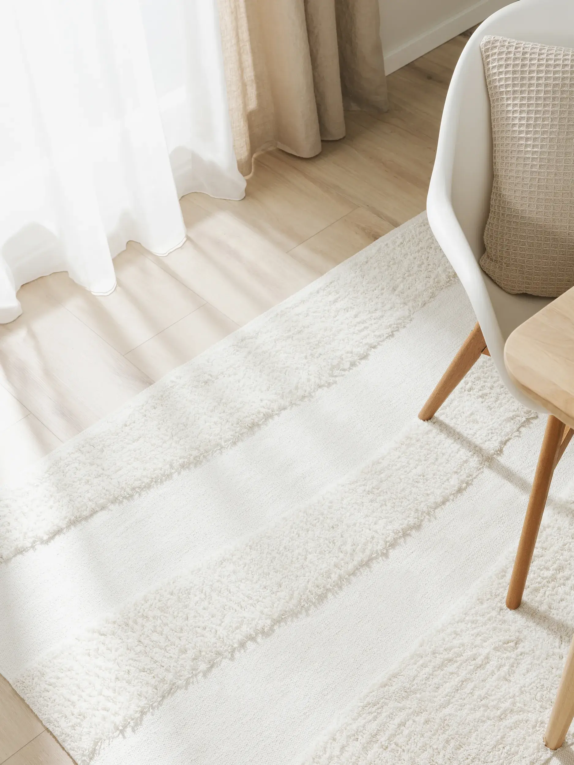 Teppich aus 100% Bio Baumwolle in Beige mit 100% Bio Baumwolle hohem Flor von benuta Pop