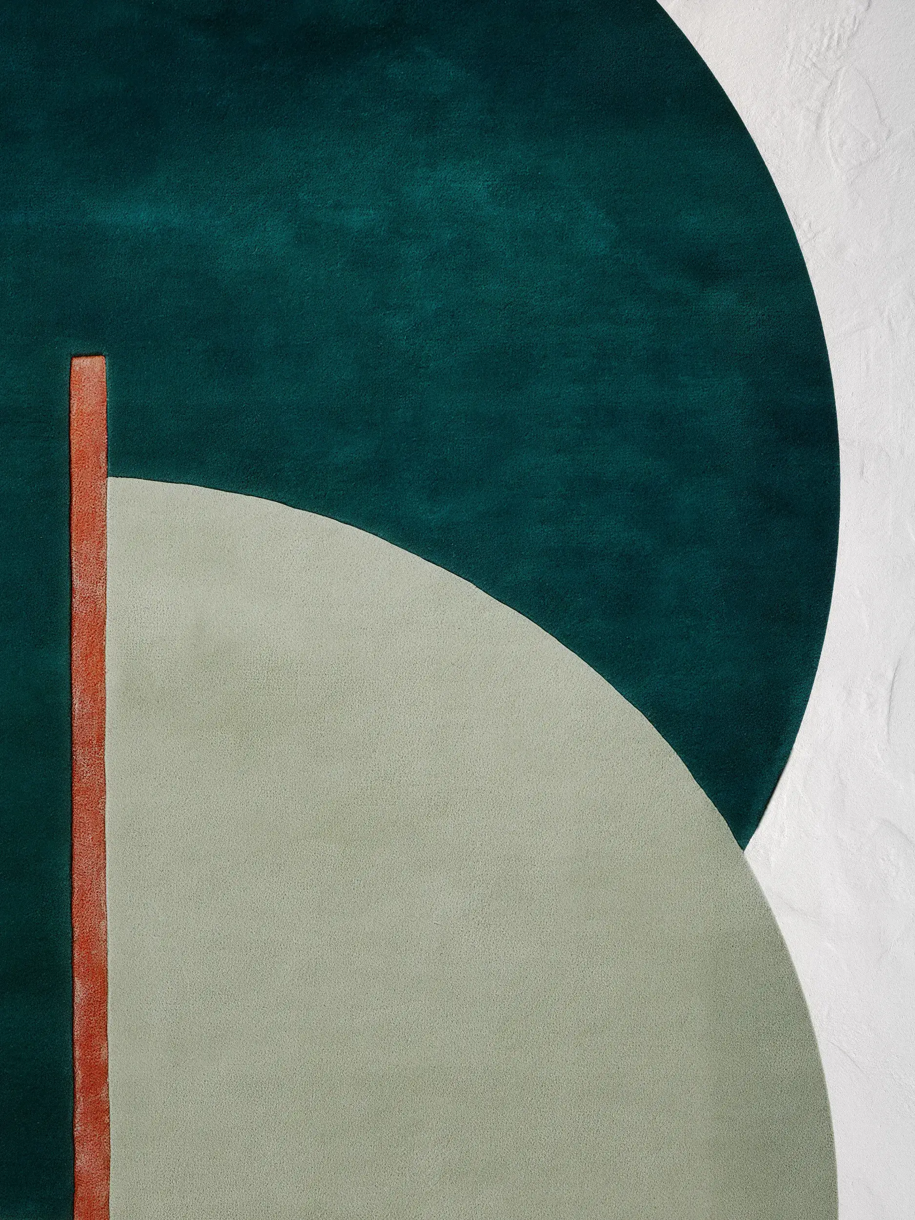 Rug made of 97% Wool, 3% Lyocell (TENCEL™) in Green with a 97% Wool, 3% Lyocell (TENCEL™) high pile by benuta Finest