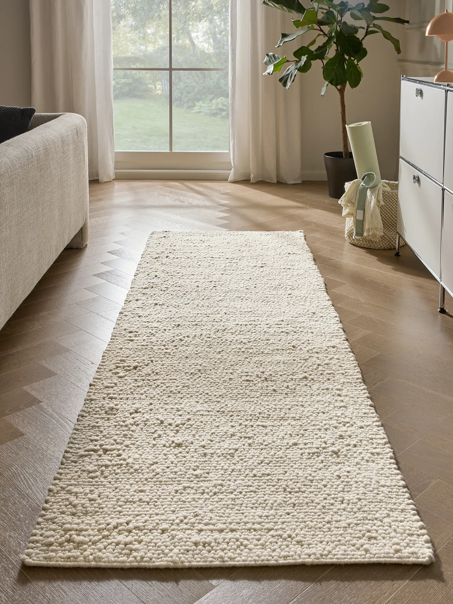Dywan Patch z 70% Wełna, 15% Juta, 15% Bawełna w kolorze beżowy od benuta pure