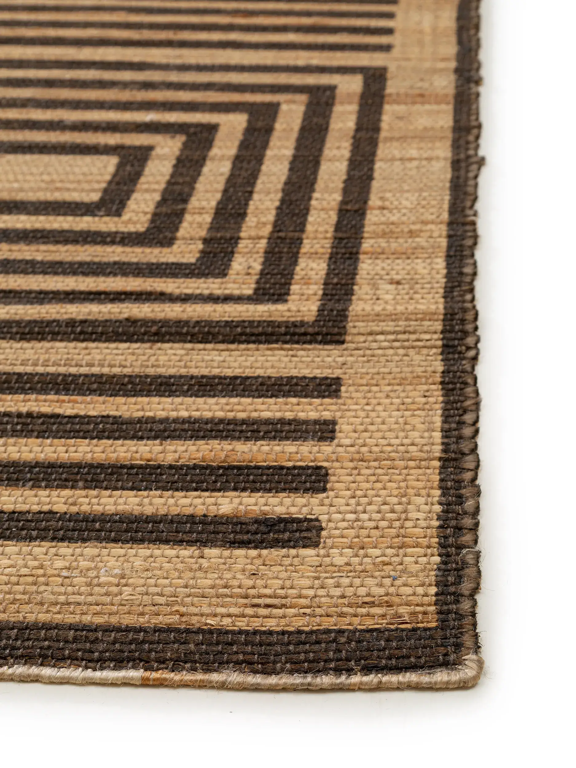 Tapijt van 100% Jute in Bruin met een 100% Jute hoge pool van benuta pure