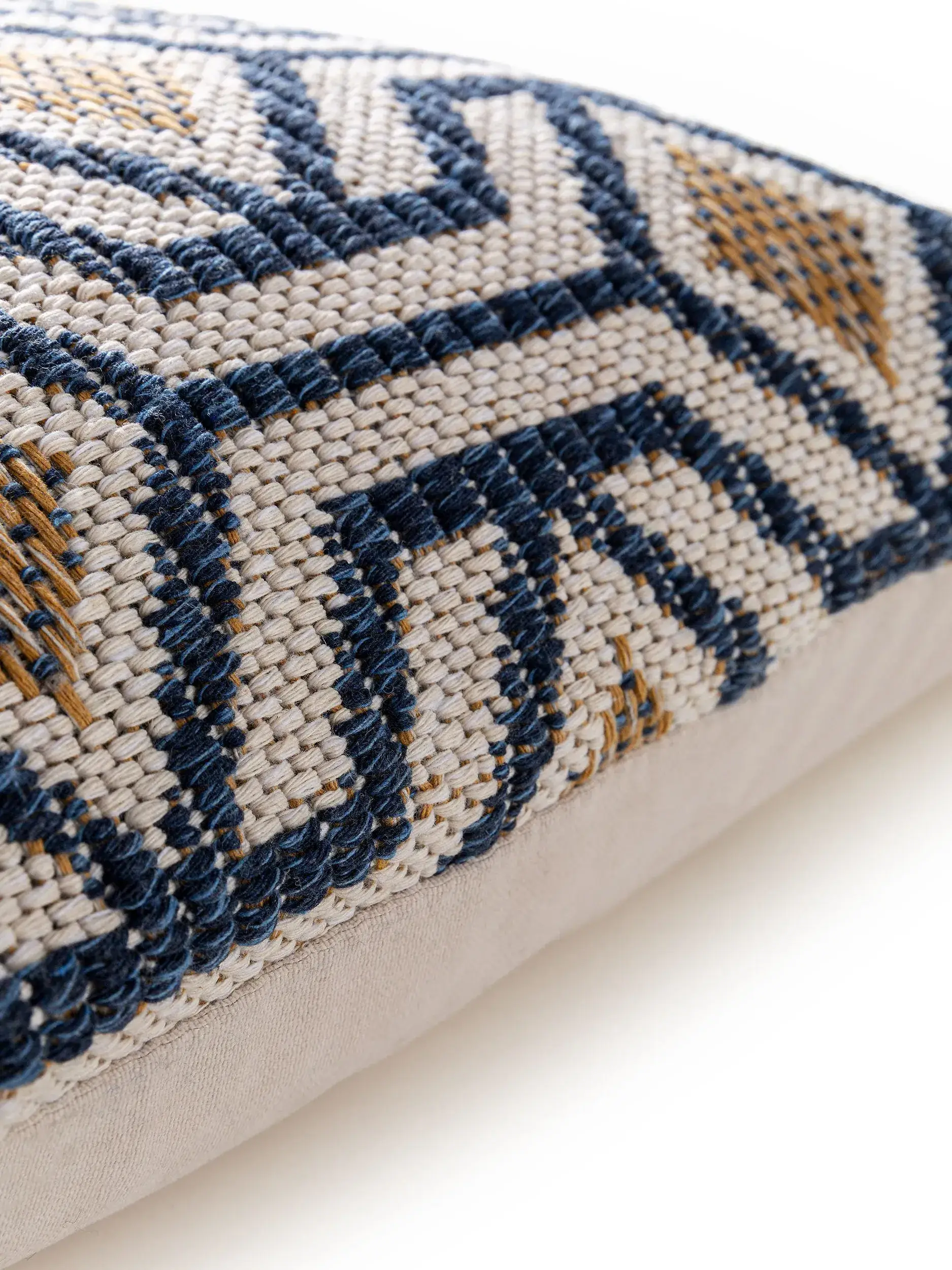 Kissenbezug Palma Blau/Gelb im Design Geometrisch aus 100% Baumwolle von benuta Nest