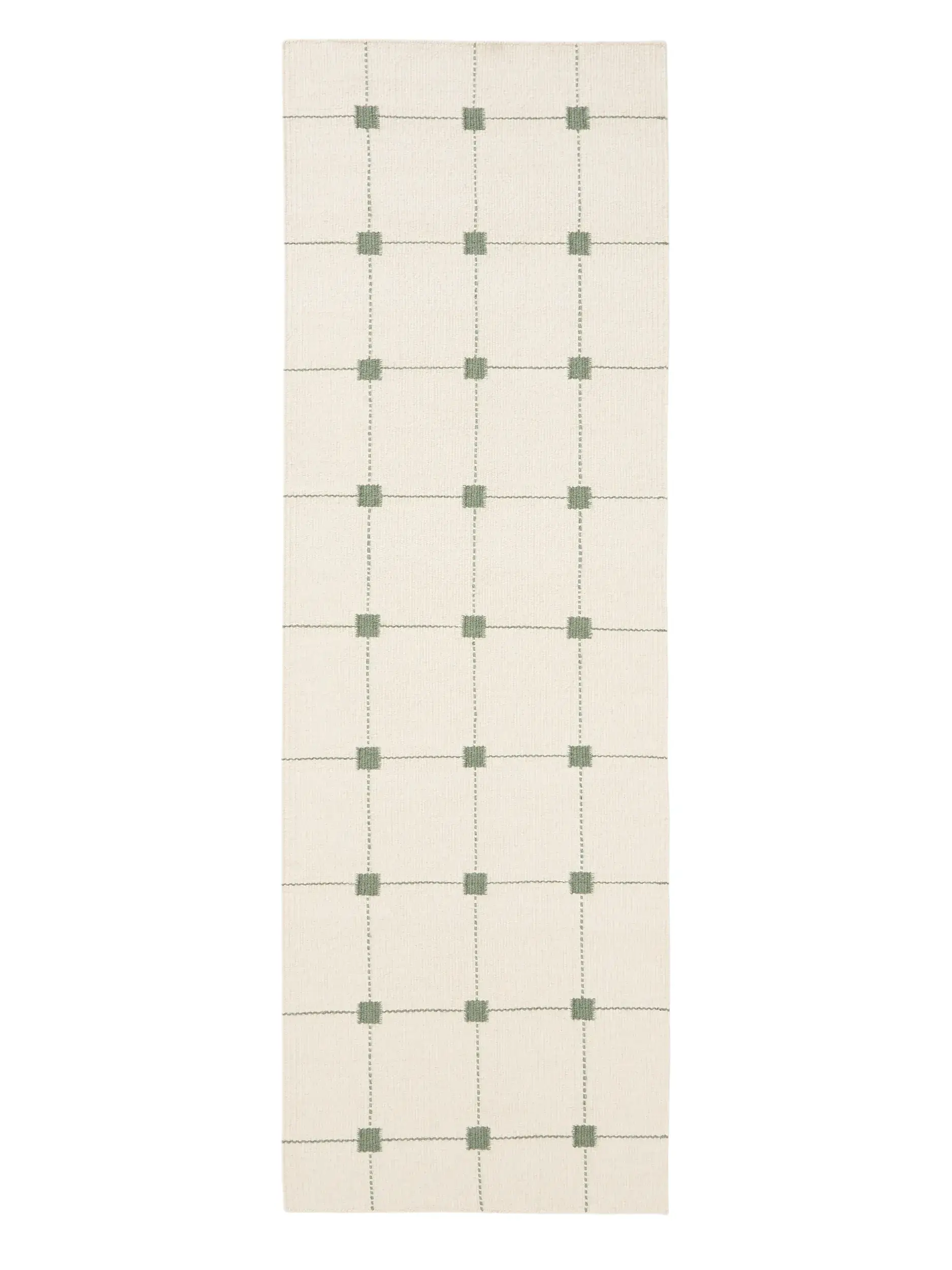 Wollteppich Läufer Grady Cream/Grün von 
