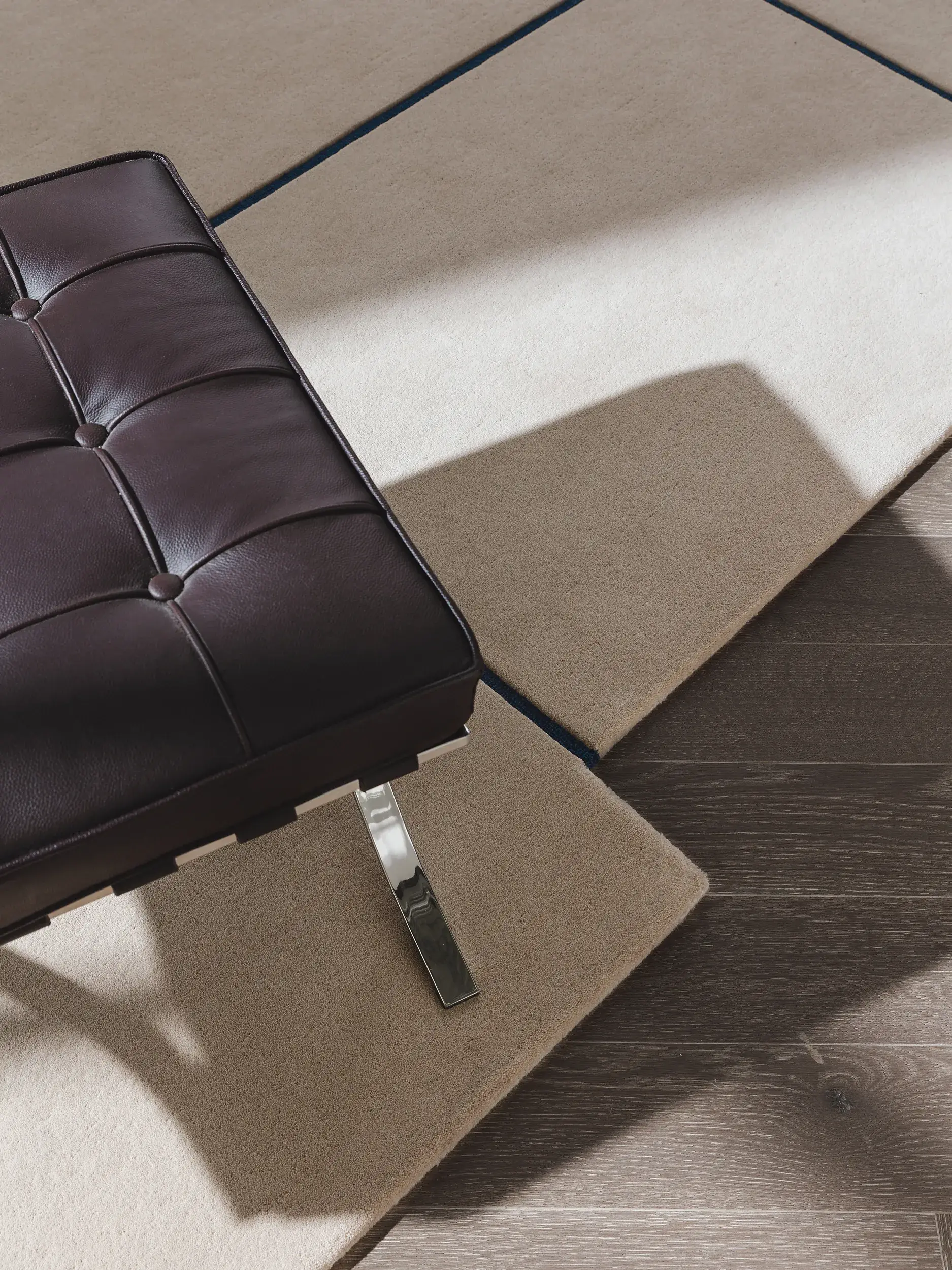 Teppich aus 100% Wolle in Beige mit 100% Wolle hohem Flor von benuta Finest