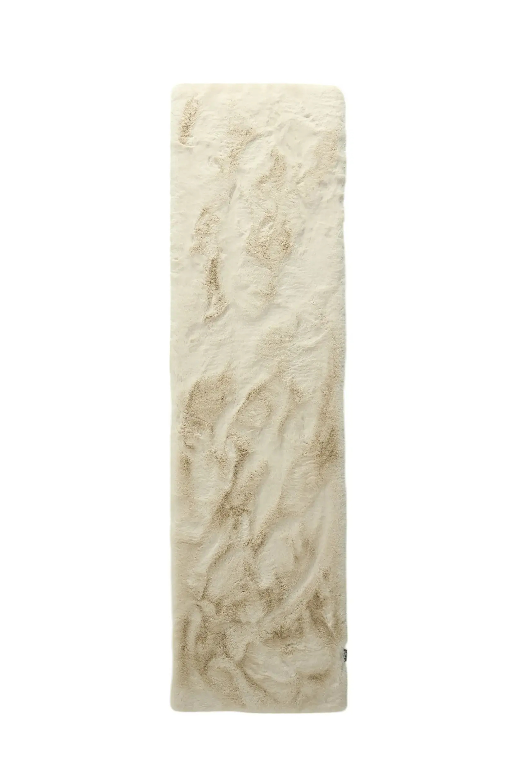 Rug made of 100% Polyester in Beige with a 100% Polyester high pile by benuta Finest