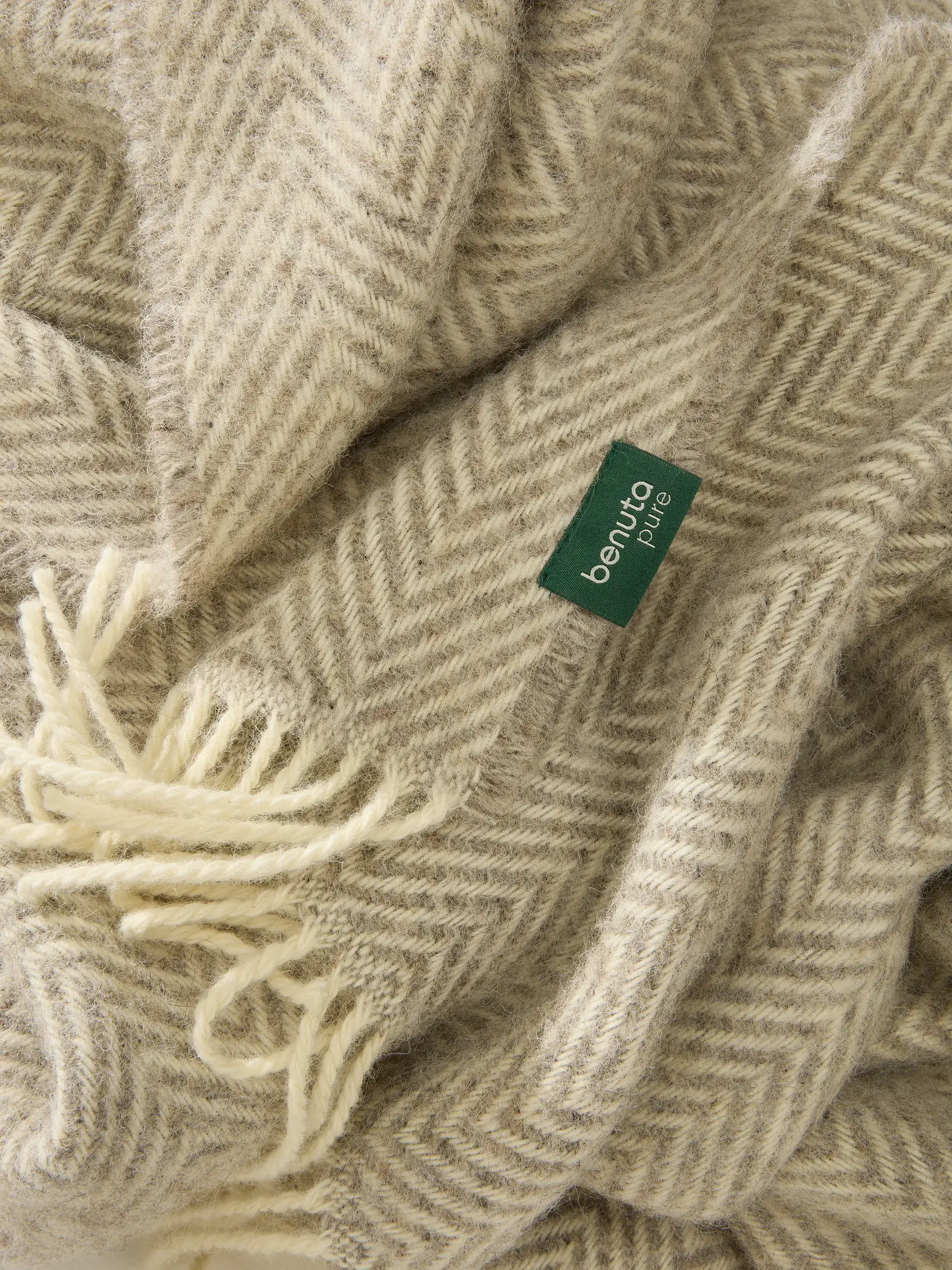 Wolldecke Bianca Grau von benuta Pure