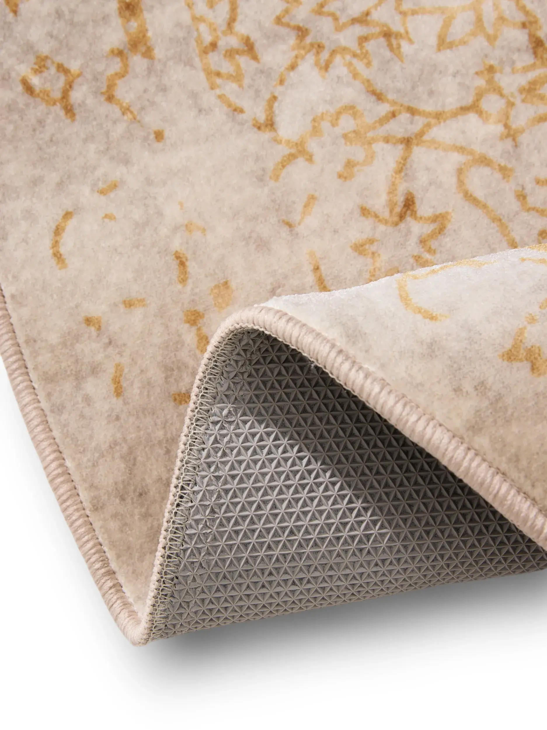 Rug made of 100% Polyester in Beige with a 100% Polyester high pile by benuta Nest